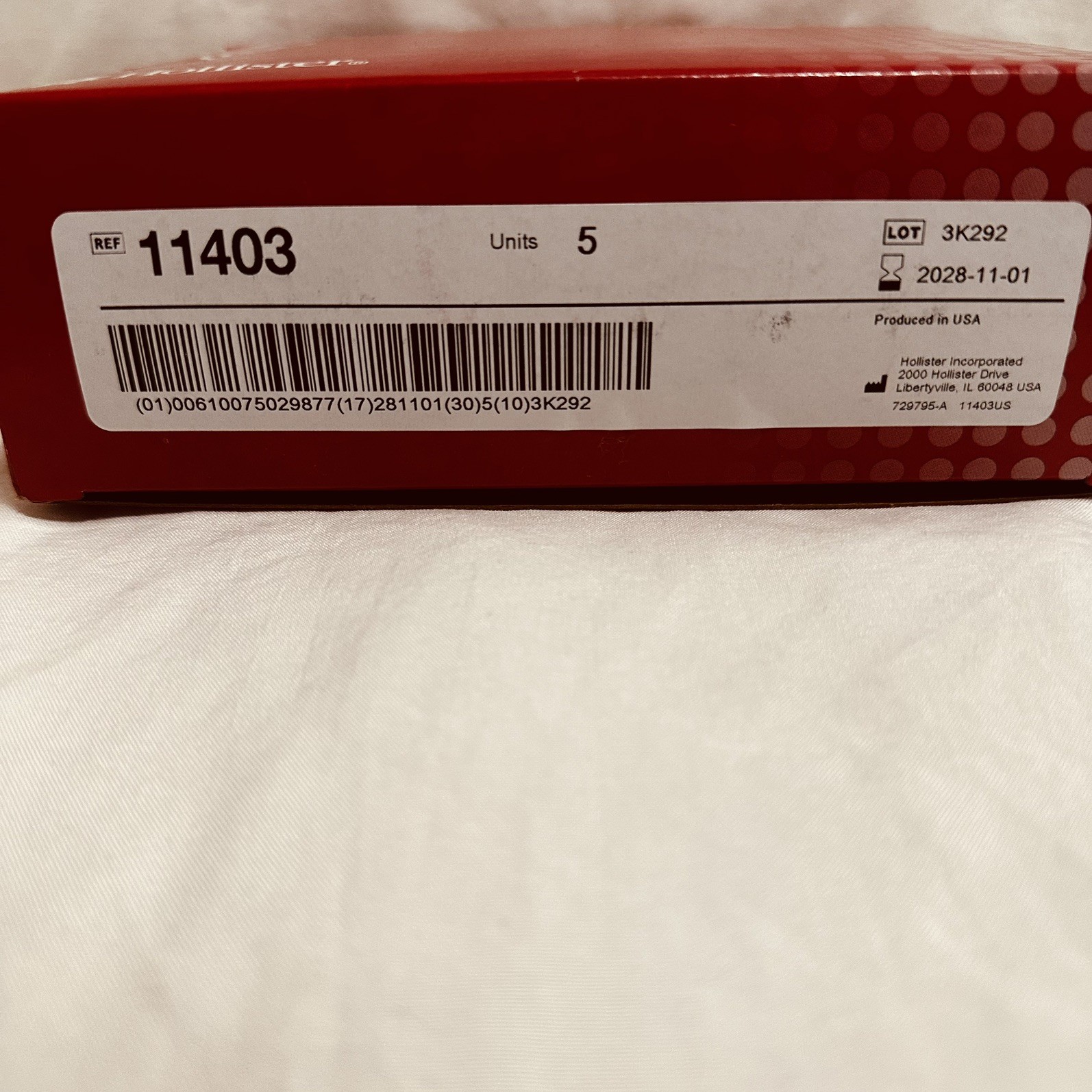 5 Hollister® 11403 Convex Barriers 2¼” Flange 1½” Cut to Fit 2-Pc Expires 2029