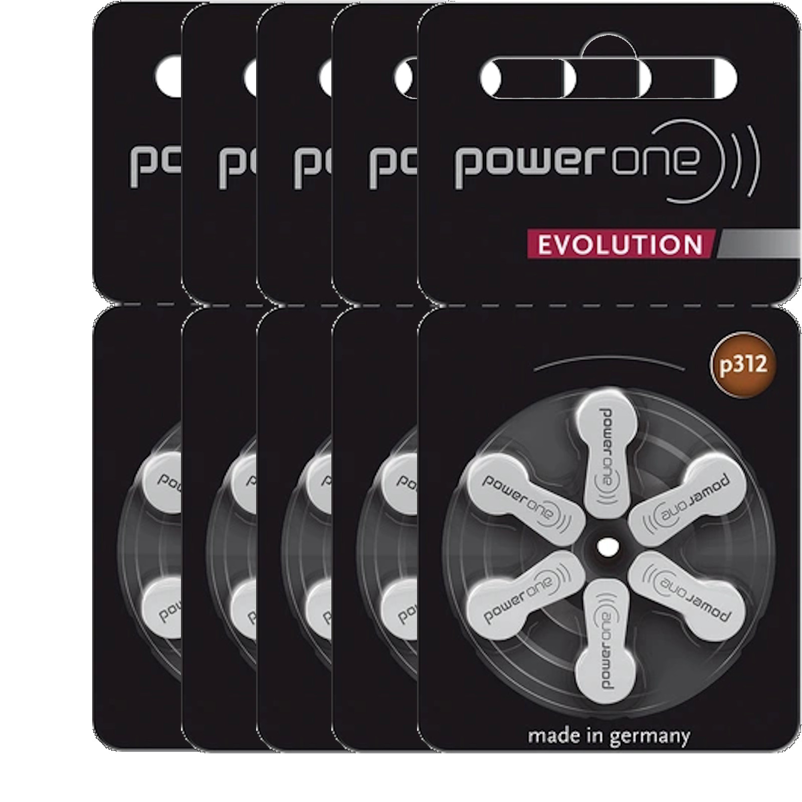 30 Varta Power One Evolution P312 Hearing Aid Batteries 1.45V 312 5×6 Pack PR41