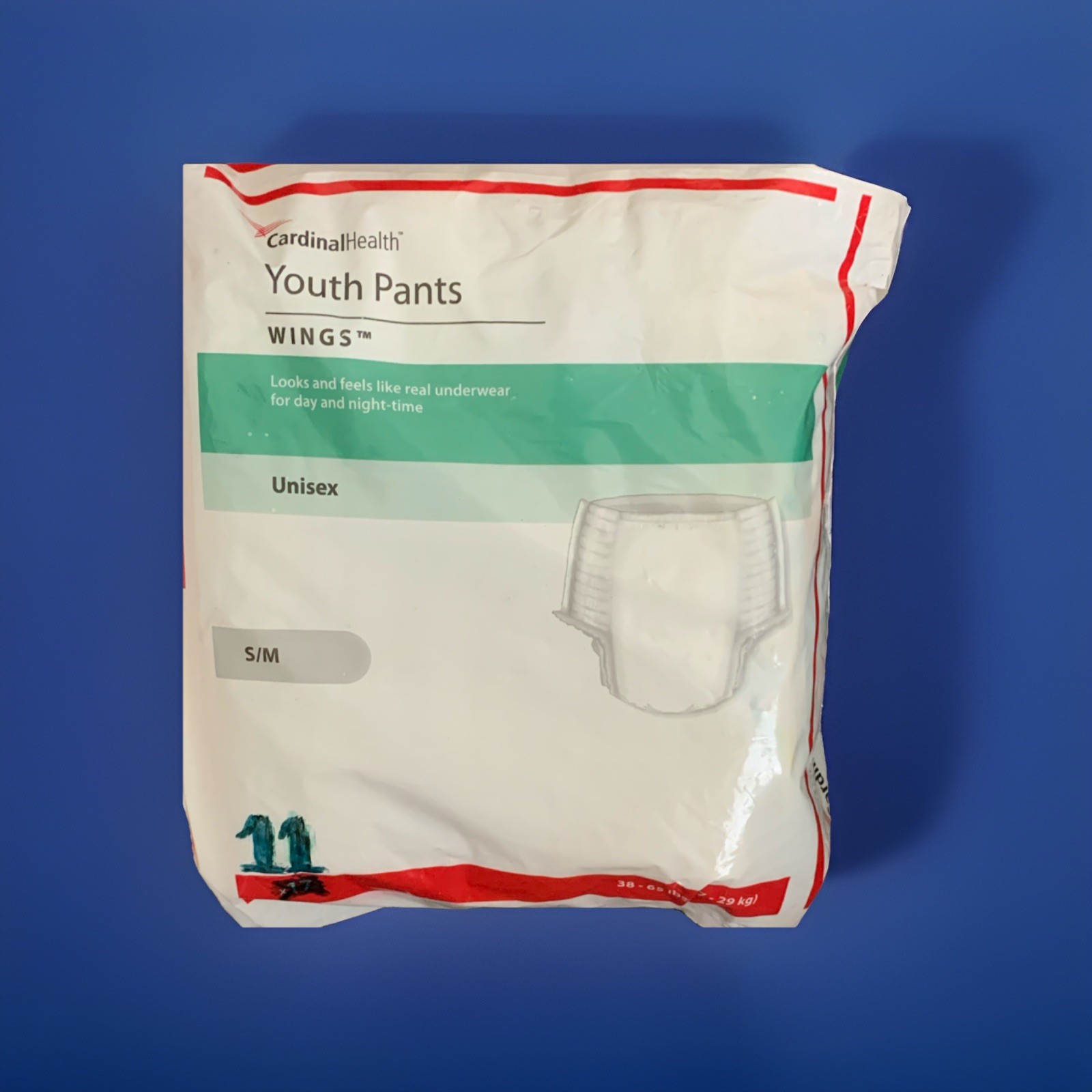 Cardinal Health WINGS Incontinence youth Pants/ DiaperS/M 38-65 lbs Super 70073A