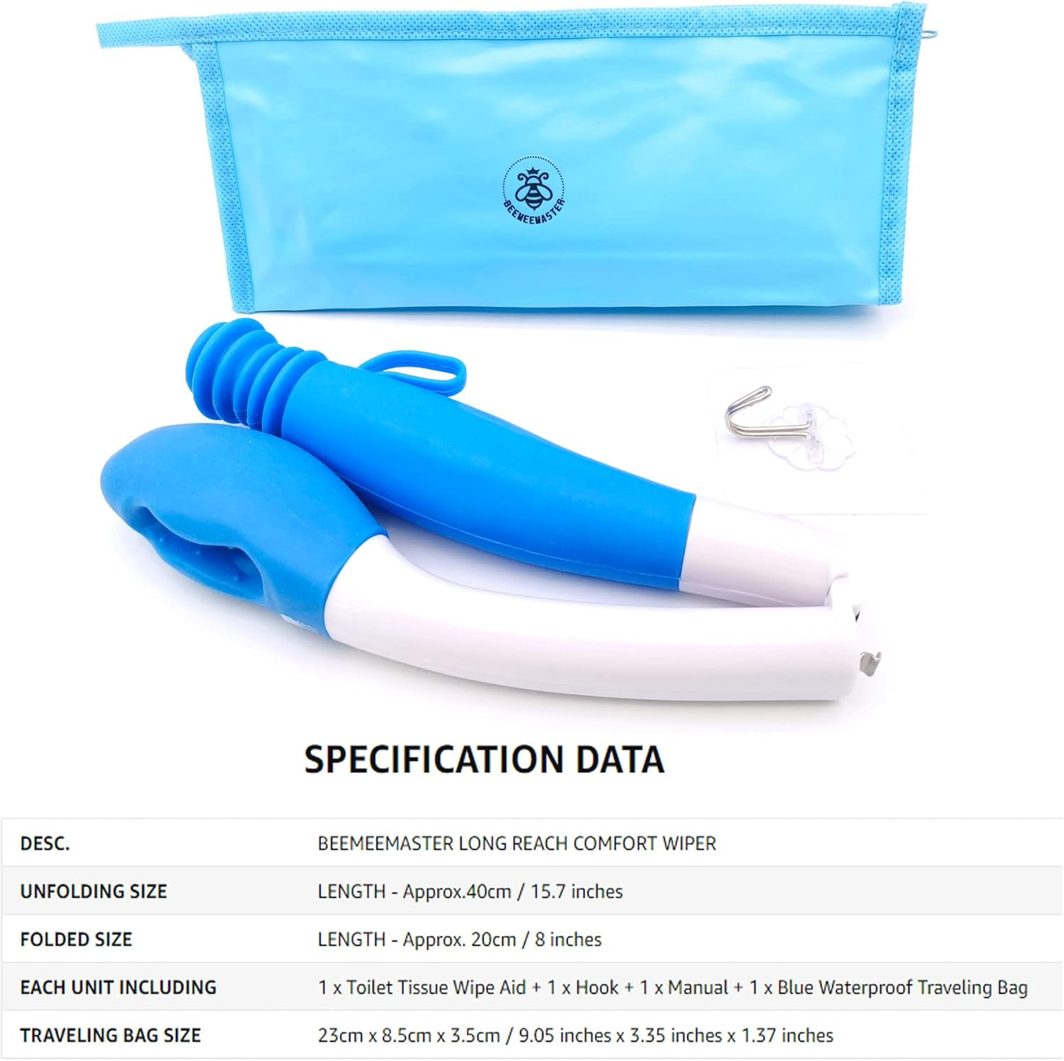 Foldable Long Reach Comfort Wiper for Toilet Paper, Toilet Tissue Aid Butt Wiper