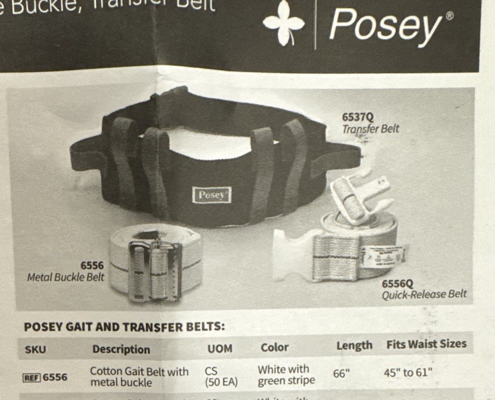 Posey Medical Mobility Gait Belt 6556 Standard 66”