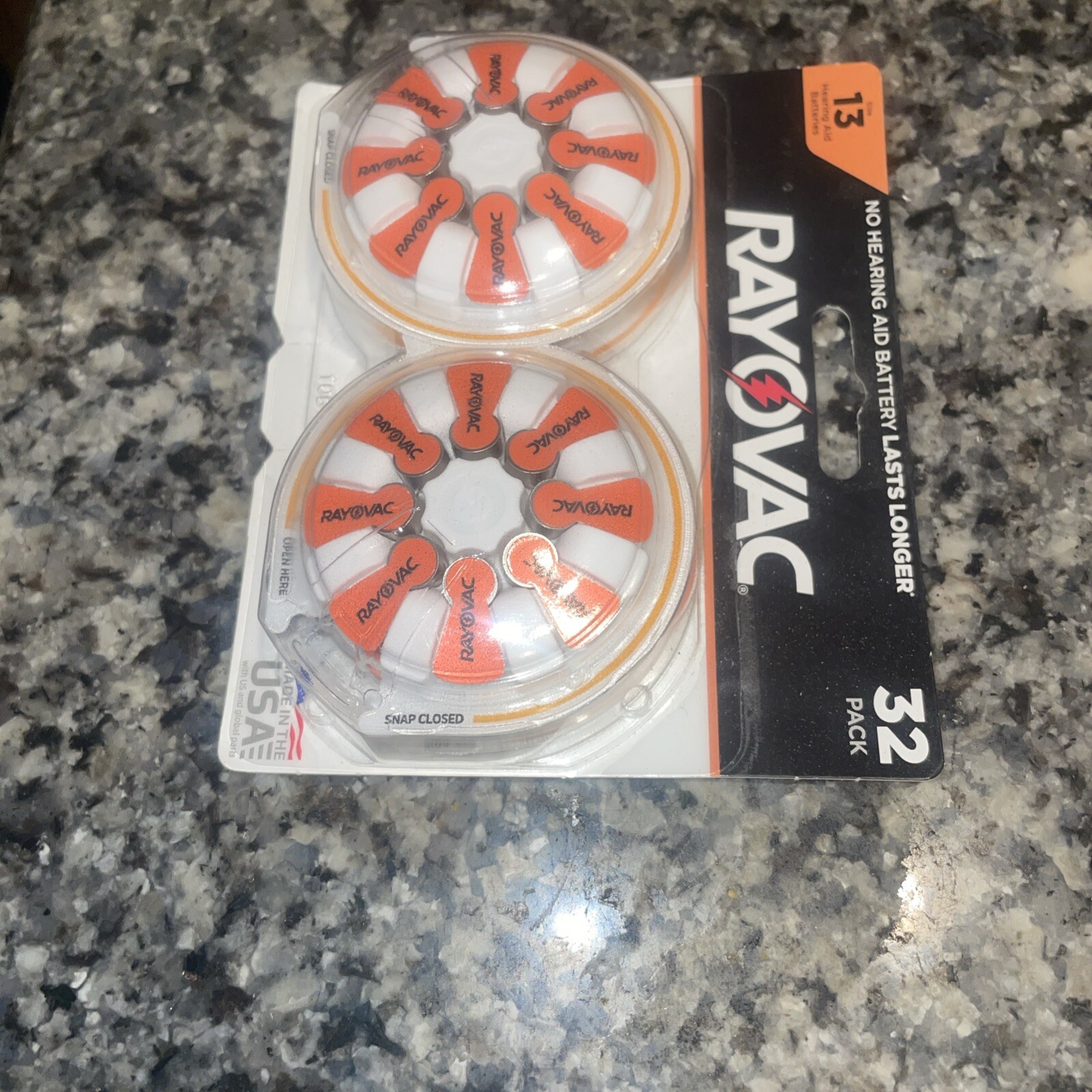 Rayovac Size 13 Hearing Aid Batteries 32-Pack NEW IN PACKAGE Best By Date 02-26