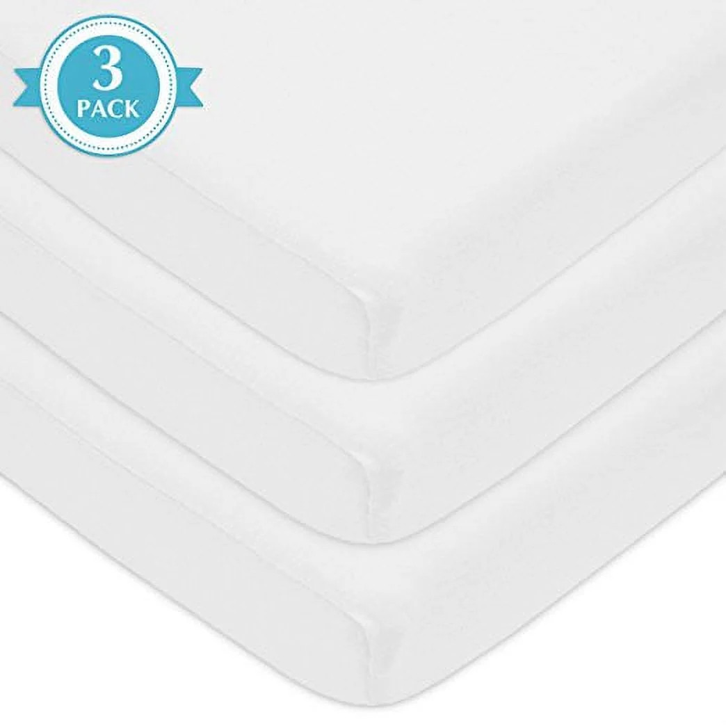 TL Care 3 Pack 100% Natural Cotton Fitted Pack and Play Sheets 39″ X 27″ – Soft