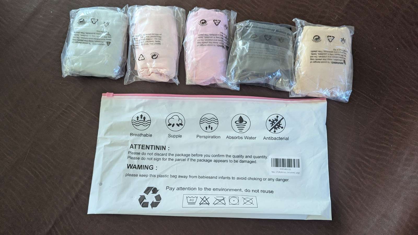 5 Pack LARGE High Absorbency Incontinence Underwear Women Washable Leakproof