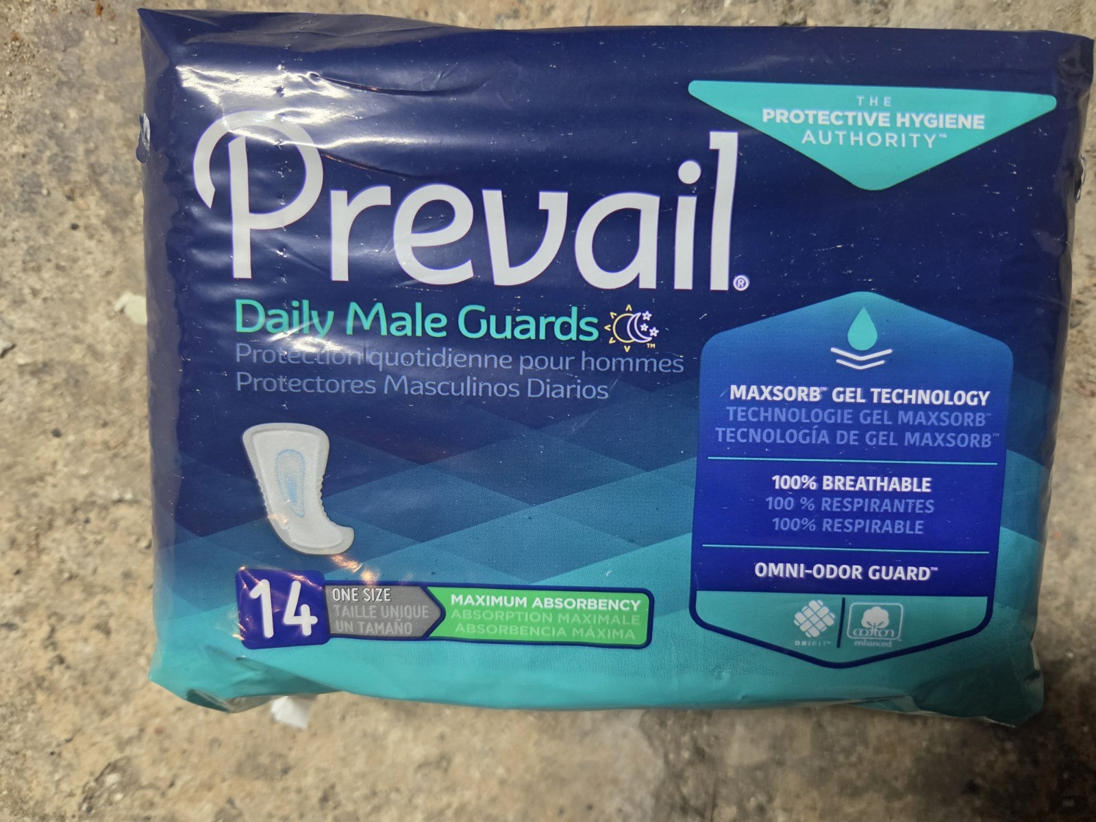 Prevail Daily Male Guards Max Absorbency Breathable Odor Control 14 Ct