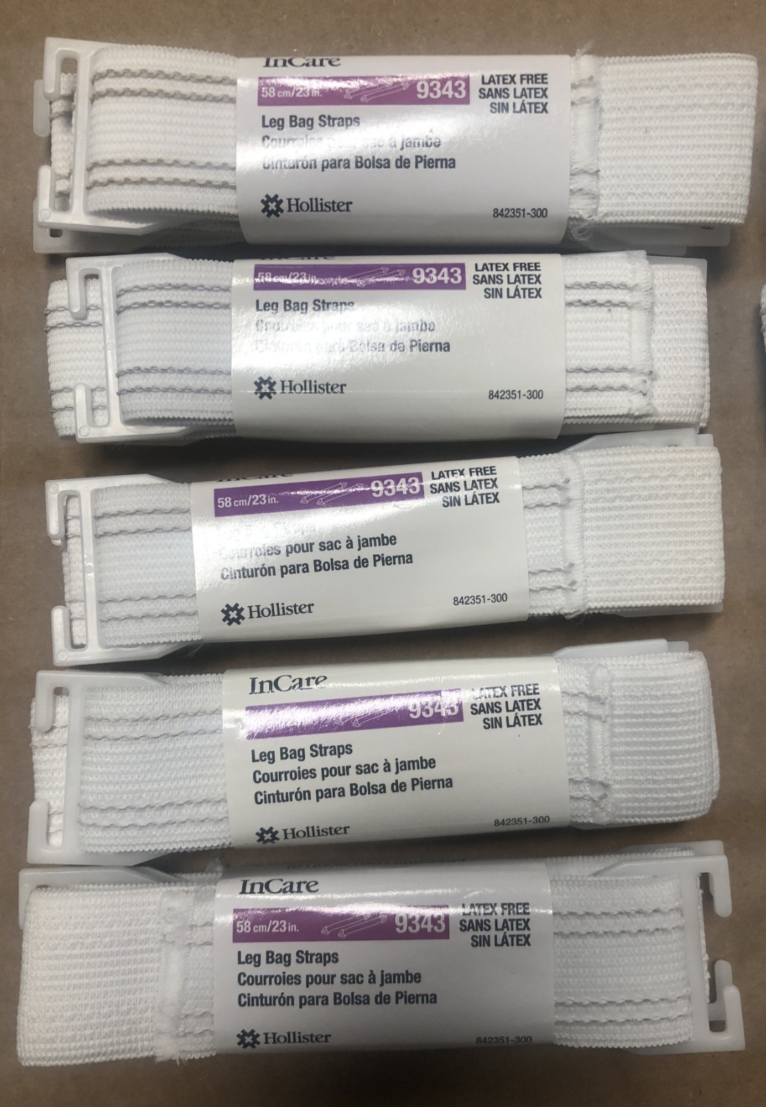 Lot 10 Hollister 9343 InCare Urinary Leg Bag STRAPS 58 cm