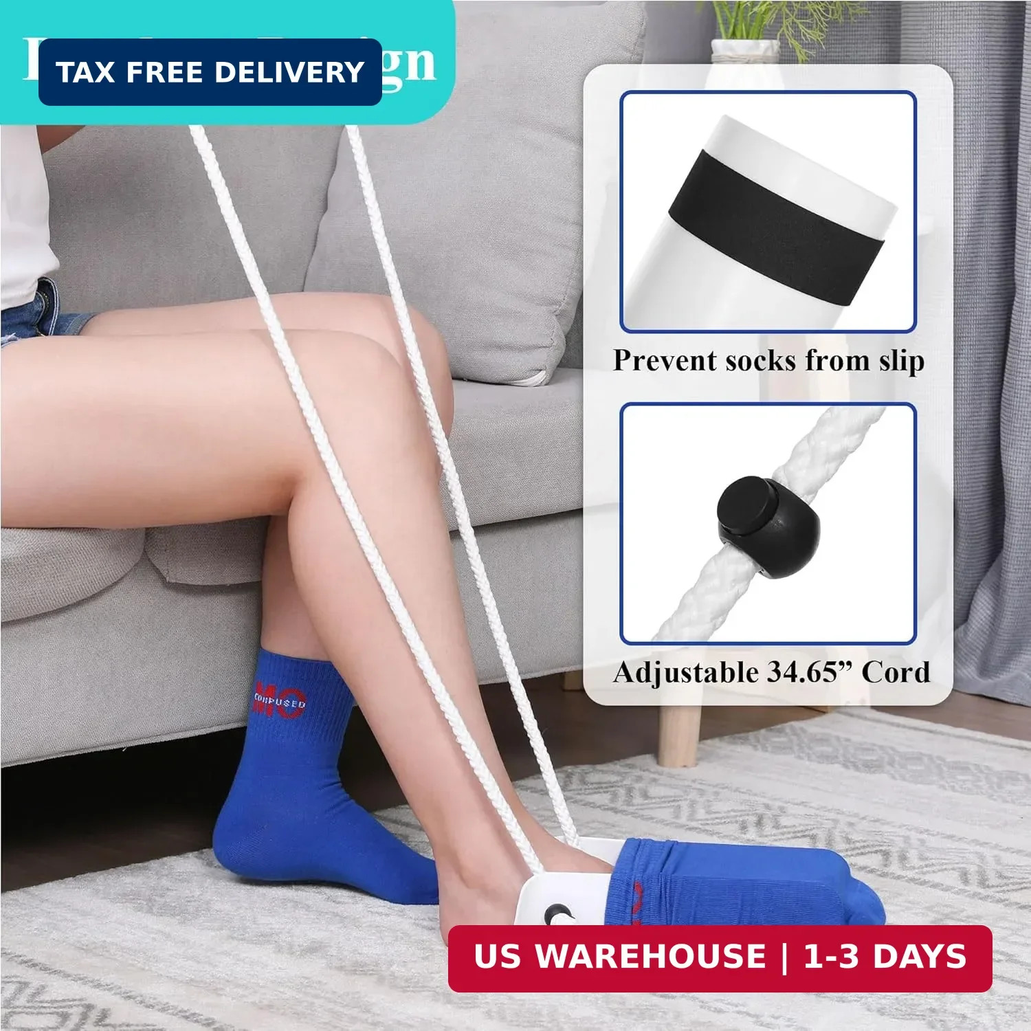 Sock Aid Device for Seniors Kit (Sock Aide and Dressing Stick) – Sock Helpers to
