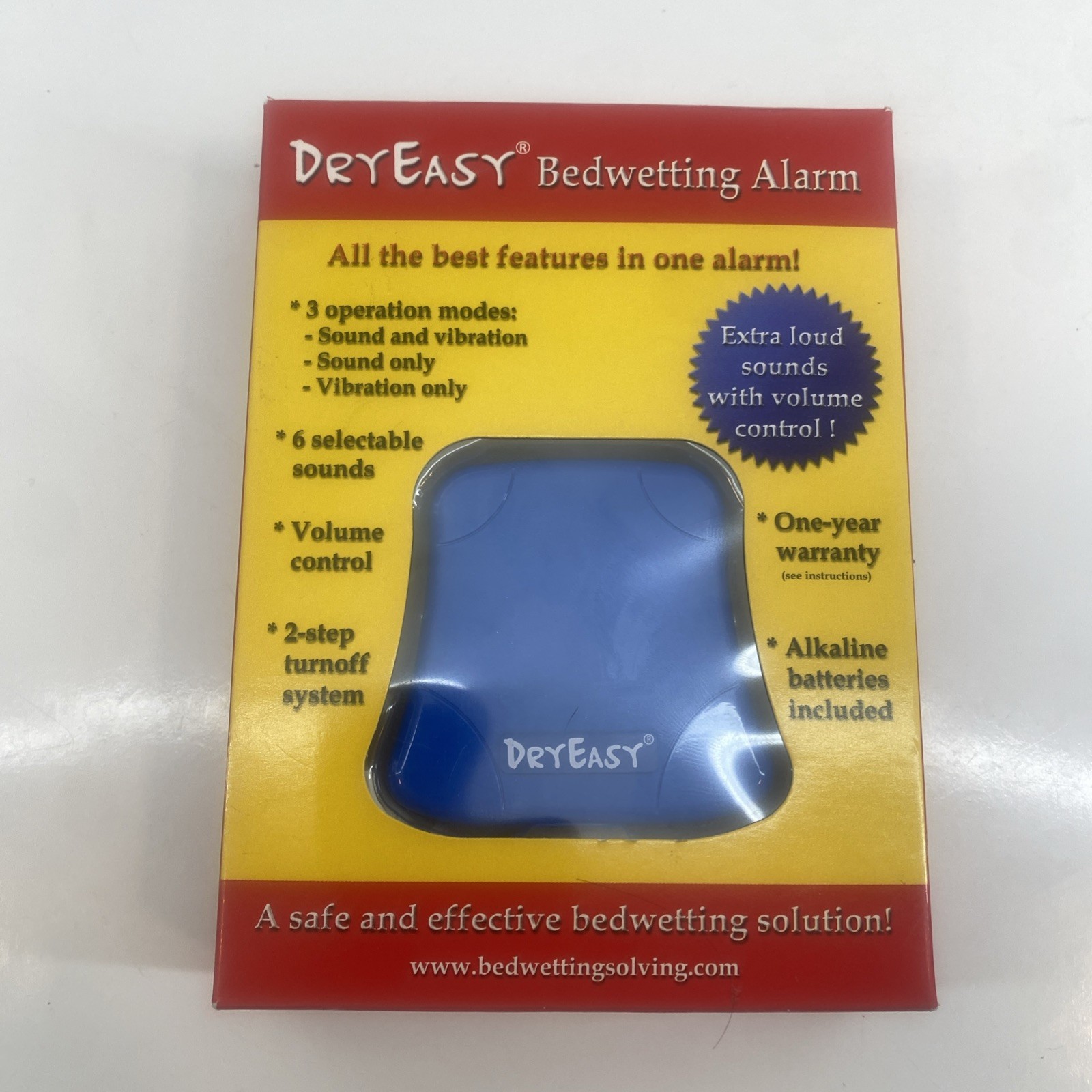 DryEasy Bedwetting Alarm Volume Control Sounds Vibration Dry Easy
