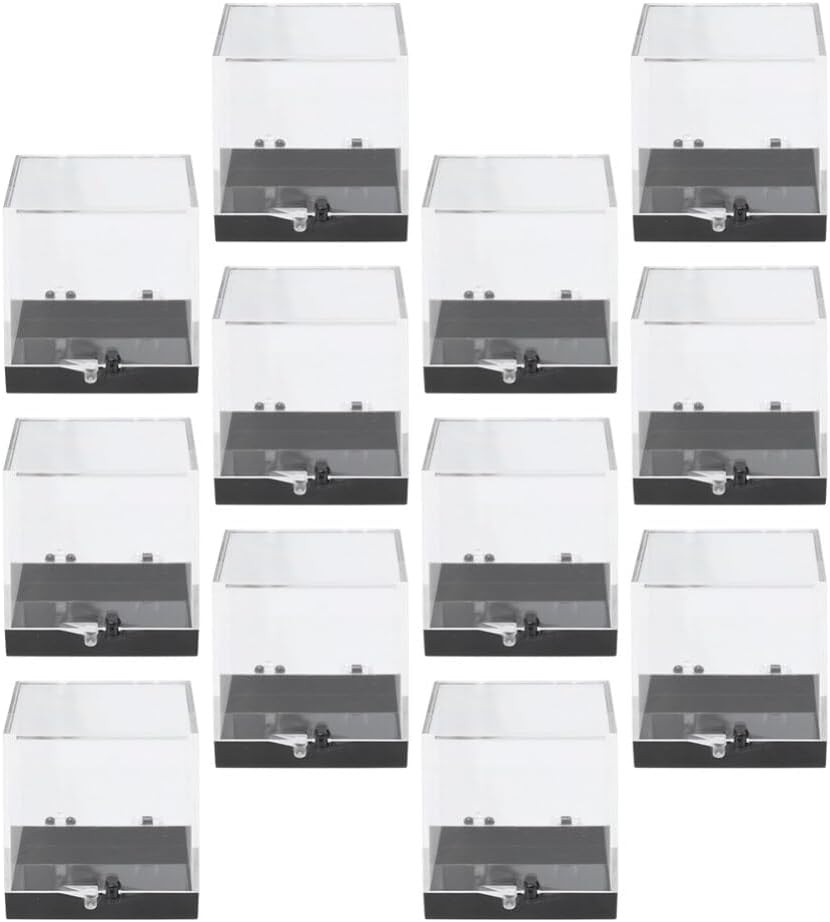 12 Pack Mineral Specimen Storage Boxes Clear Plastic Specimen Display Cases 1.37