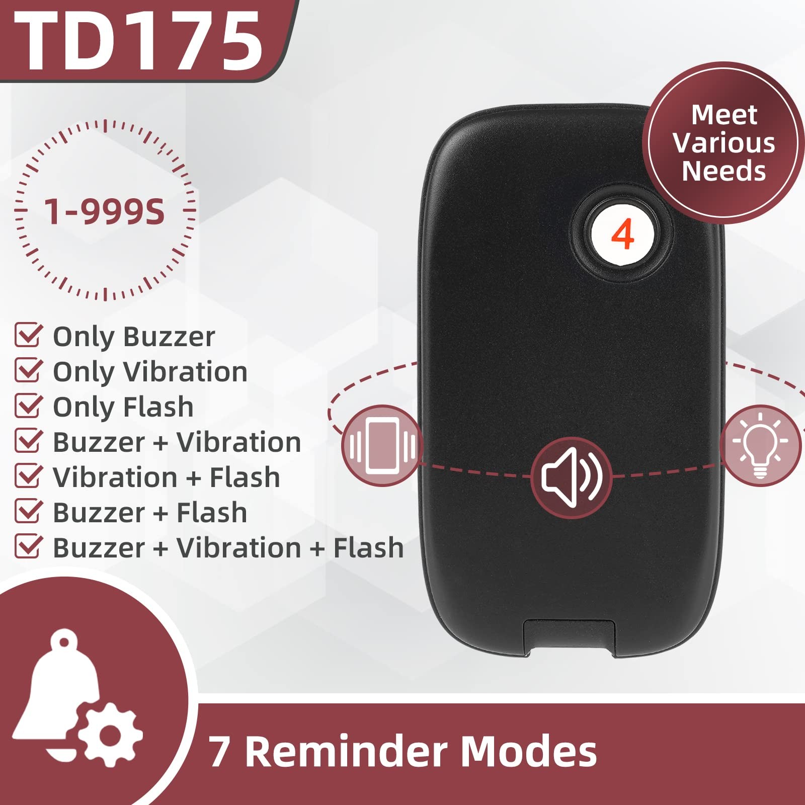 TD175 Restaurant Pager System, Restaurant Buzzer Pagers with Vibration, Mute …