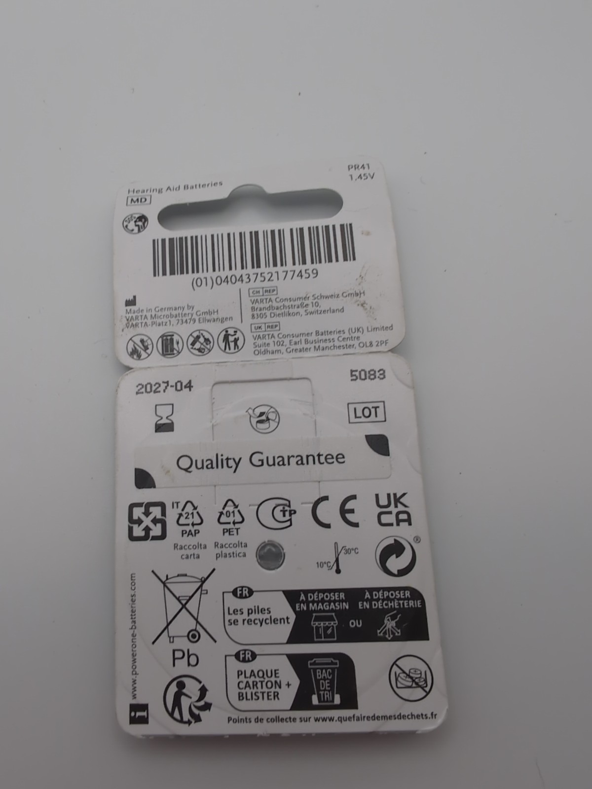 Power One Zinc p312 hearing aid battery, 1 Pack