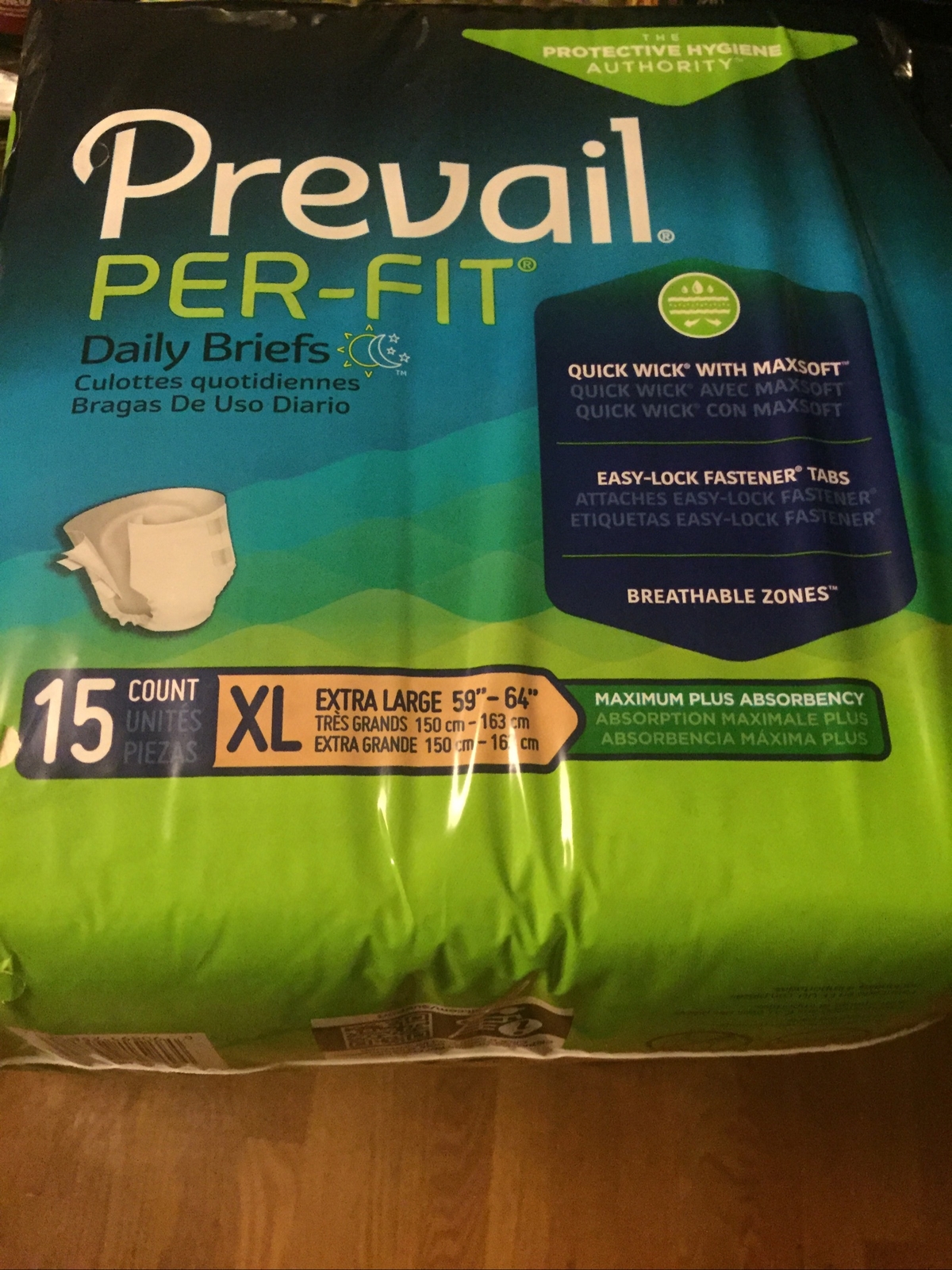 Prevail Per-Fit PF-014/1 AdultBriefs Diapers With Tabs XL Extra Absorbency 14 Ct