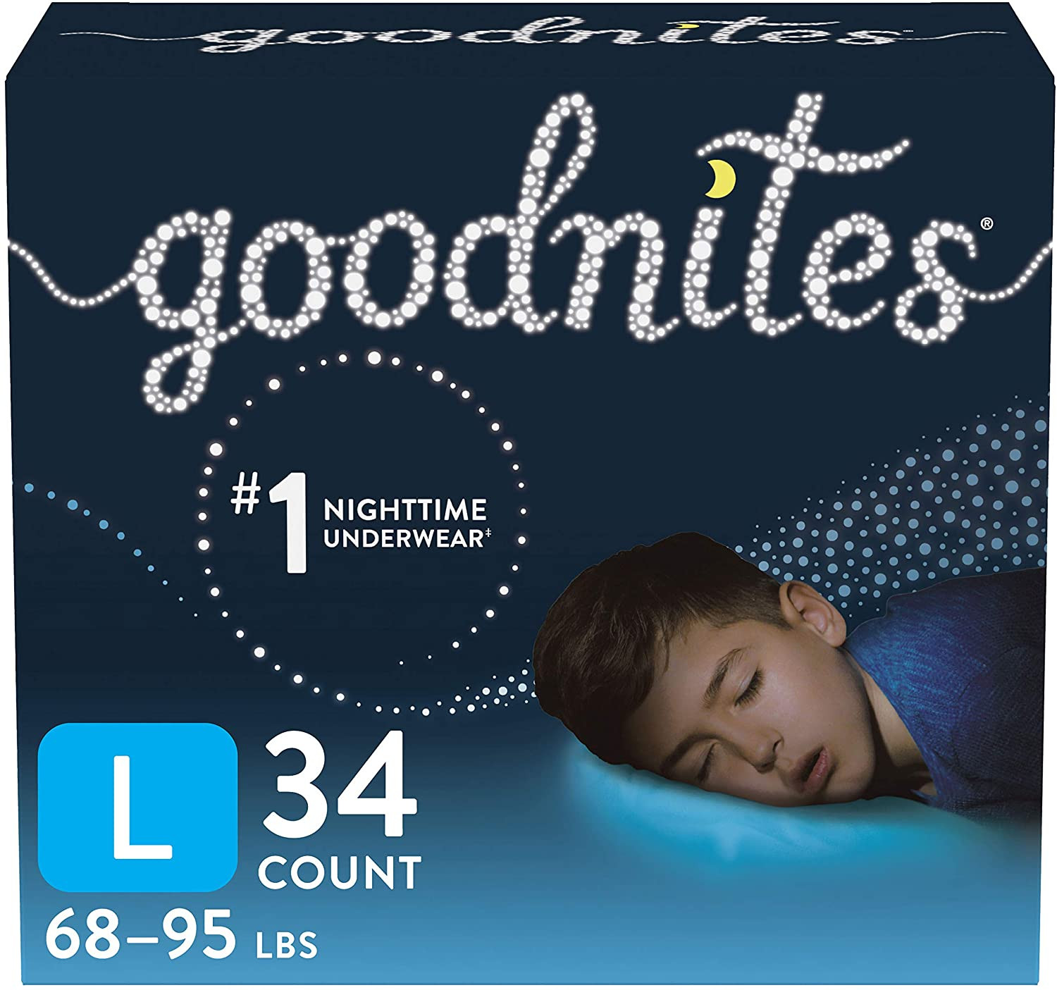 Goodnites Nighttime Bedwetting Underwear, Boys’ L (68-95 Lb.), 34Ct