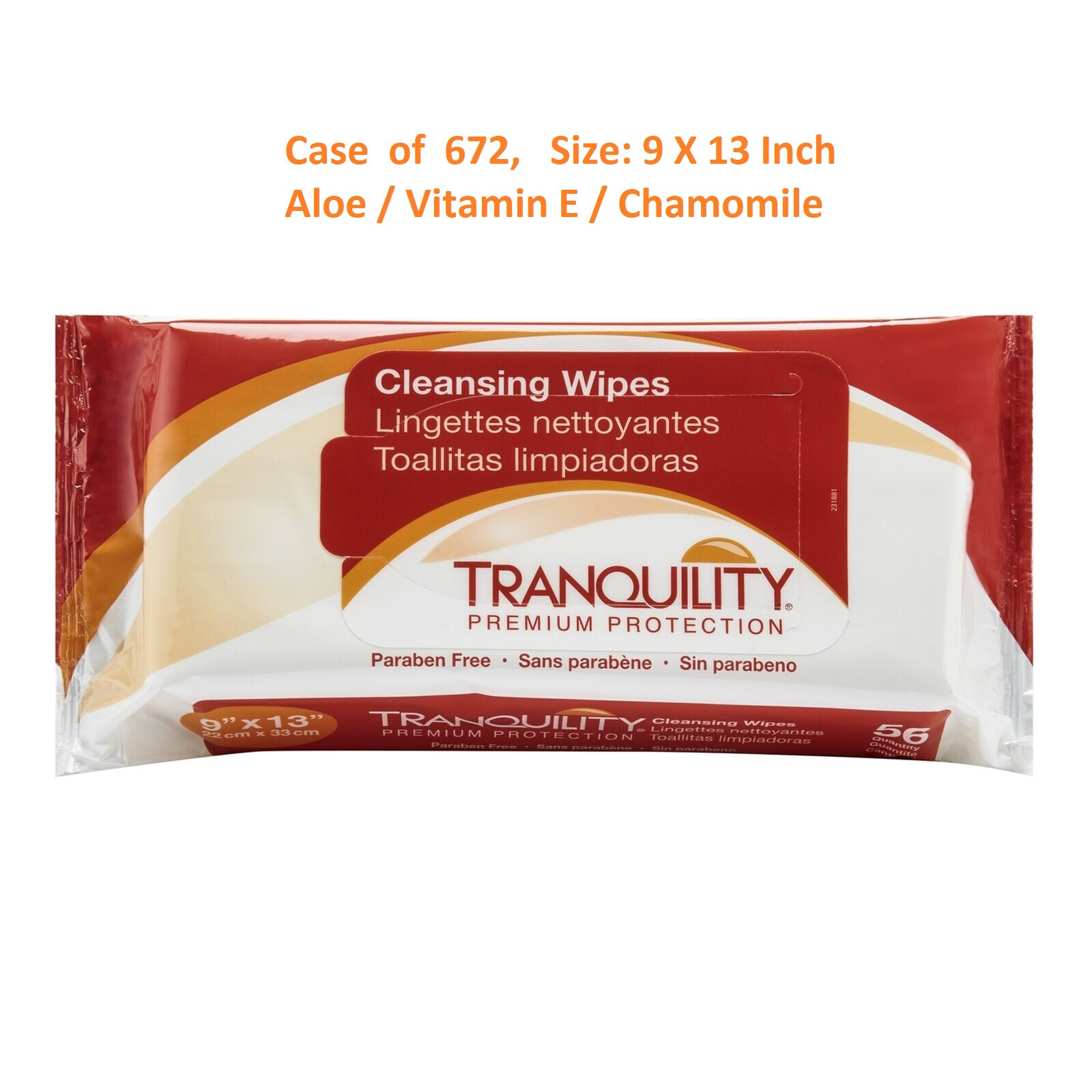 672/Cs, Tranquility Personal Cleansing Wipe 9 x 13″, Premium washcloths #3101