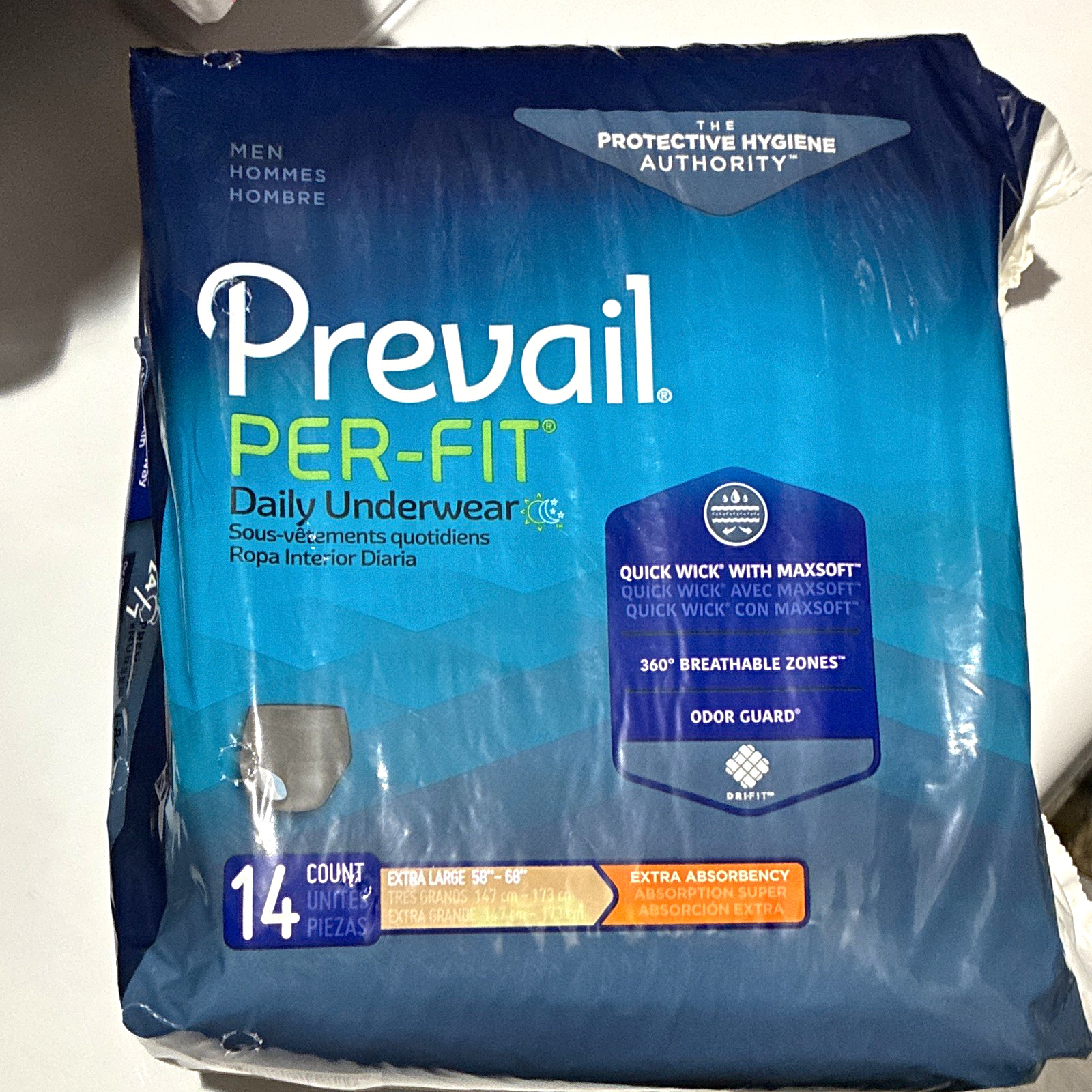 Prevail Per-Fit Daily Underwear Incontinence Pants Men XL Super, Odor Guard 14