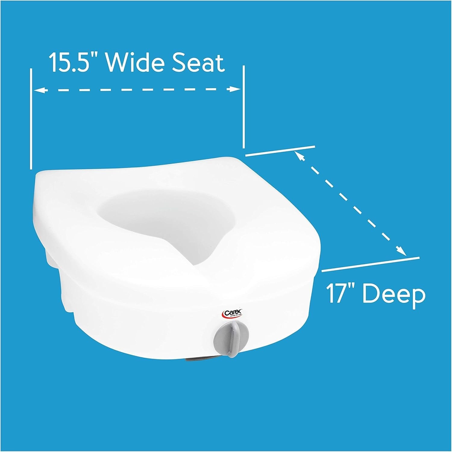 Carex E-Z Lock Toilet Seat And Toilet Safety Frame Combo Pack 5 Inch Height