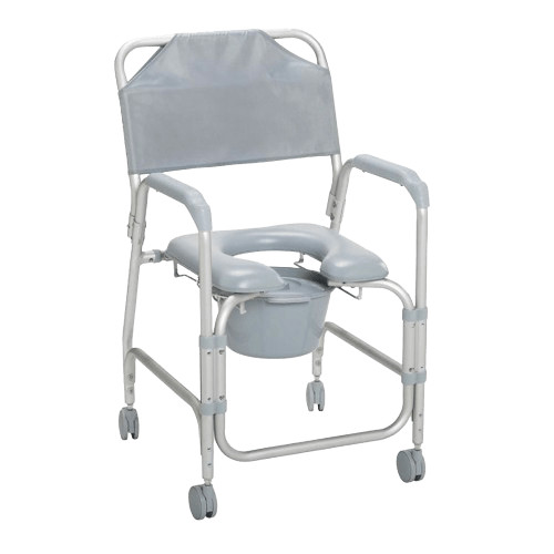 Drive Medical Lightweight Portable Shower Chair Commode with Casters