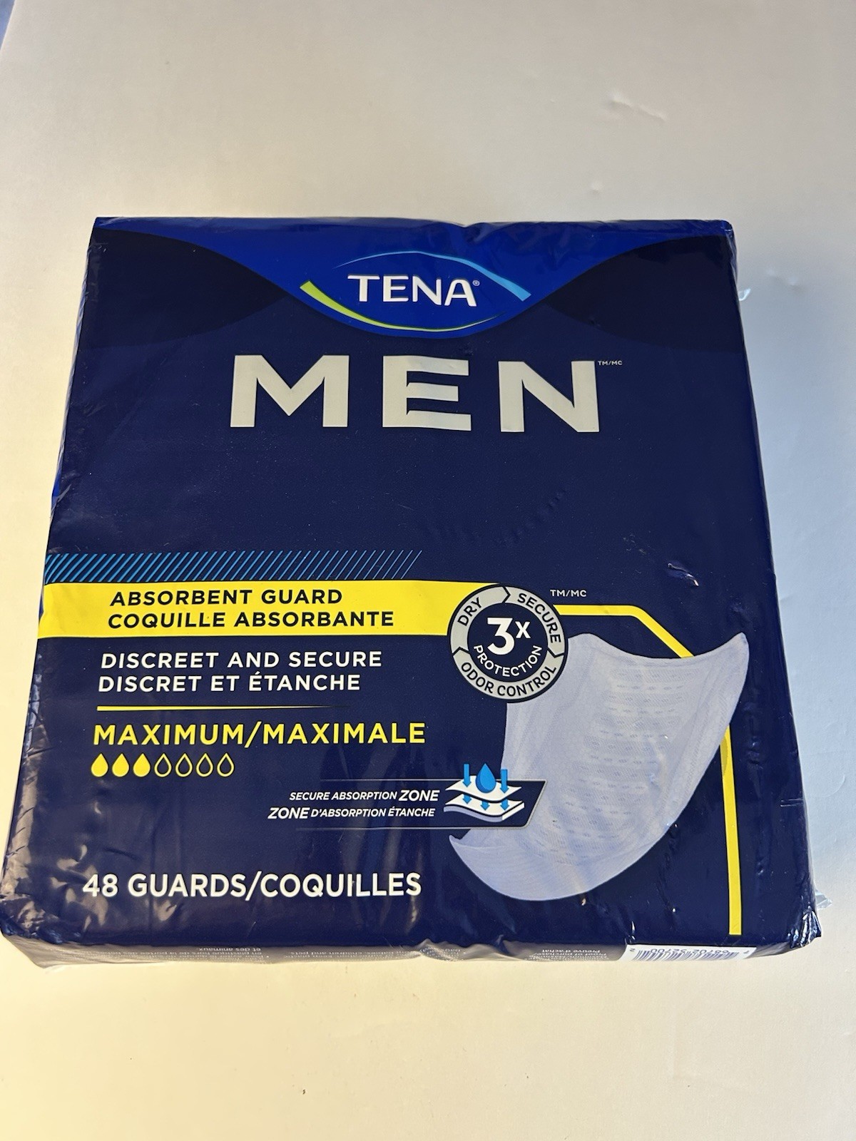 Tena Incontinence Guards for Men Moderate Absorbency 48 Count New Sealed