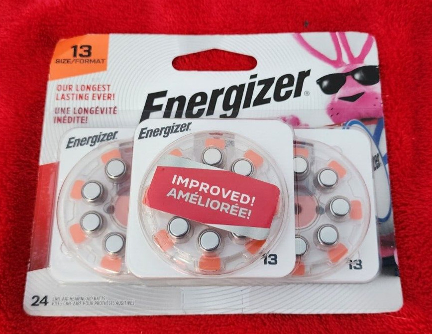 24 cells Energizer 13 Size Hearing aid batteries Zinc air 1.4V AZ13DP-24 10/27
