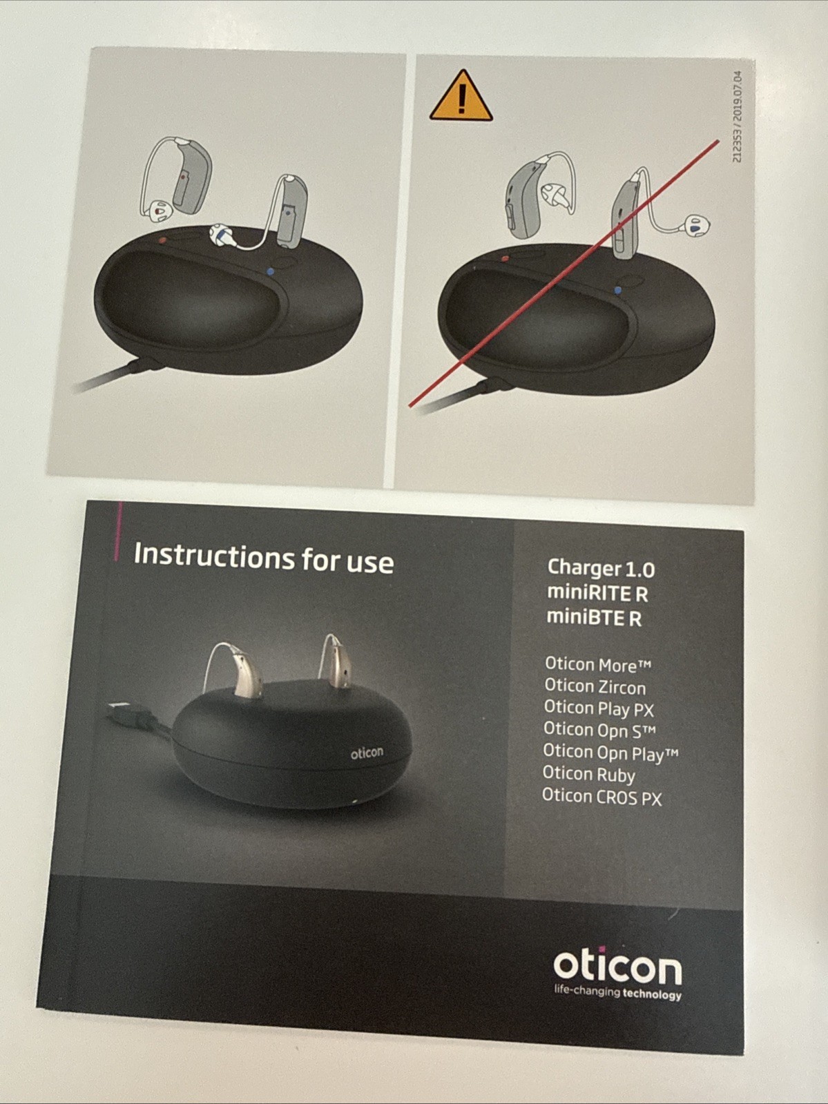 Oticon Desktop Charger With Power Cable, Wall Adapter, Manual. Lightly Used.