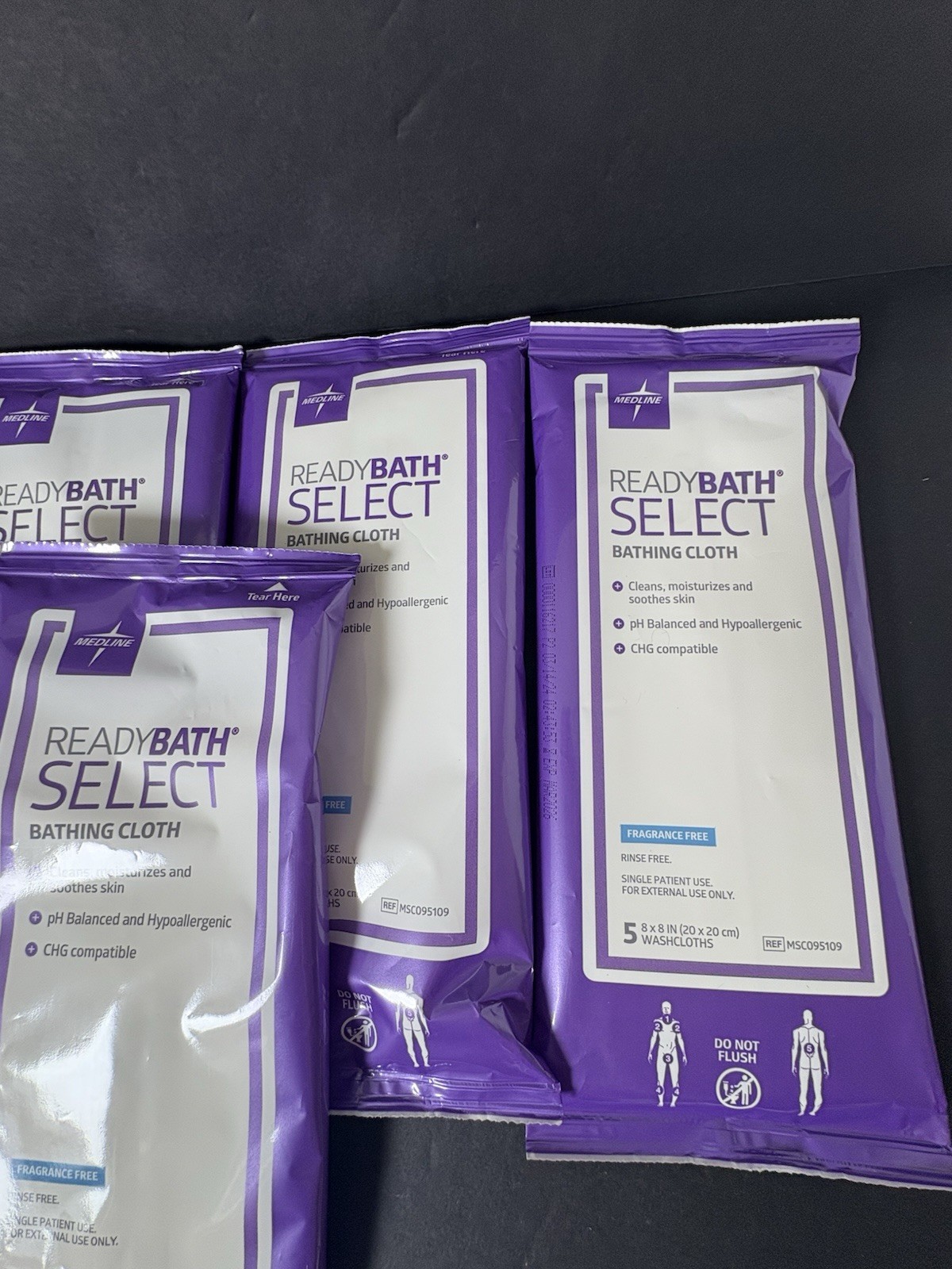 Lot of 6 Medline ReadyBath Select Bathing Cloths Fragrance Free Sealed EXP 3/26