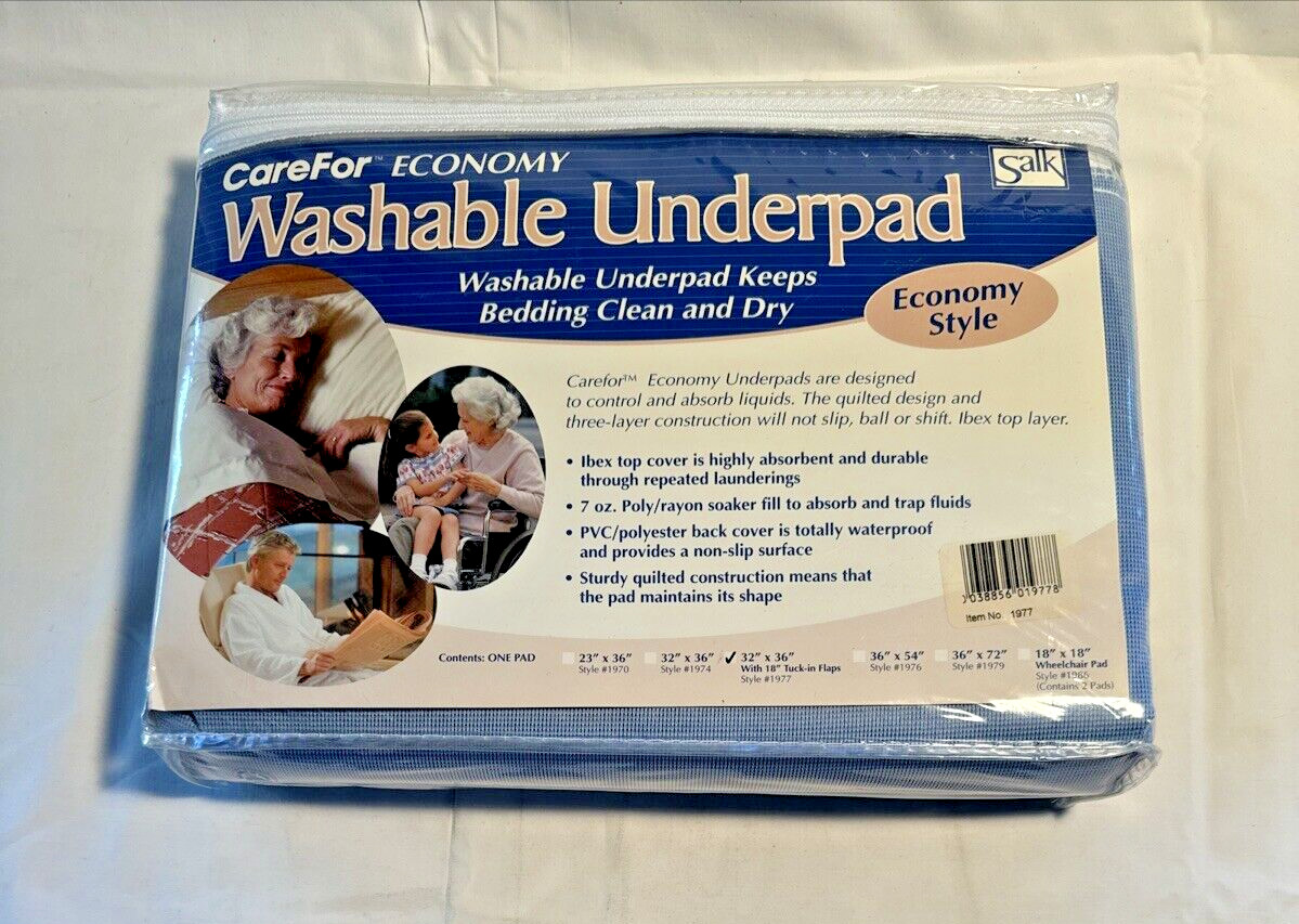 Washable bed Liner Pad 32×36 Totally Water Proof Non Slip Absorbent Brand New