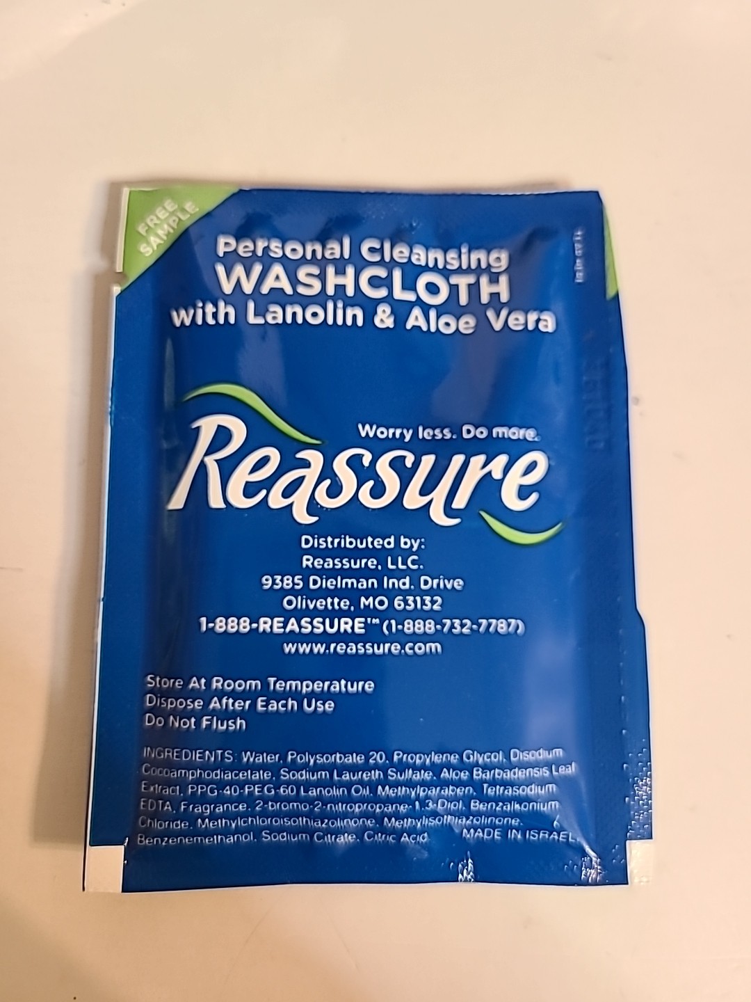 REASSURE – Personal Cleansing Washcloth Packets – 33 Individual Packs Bnbs, Vaca
