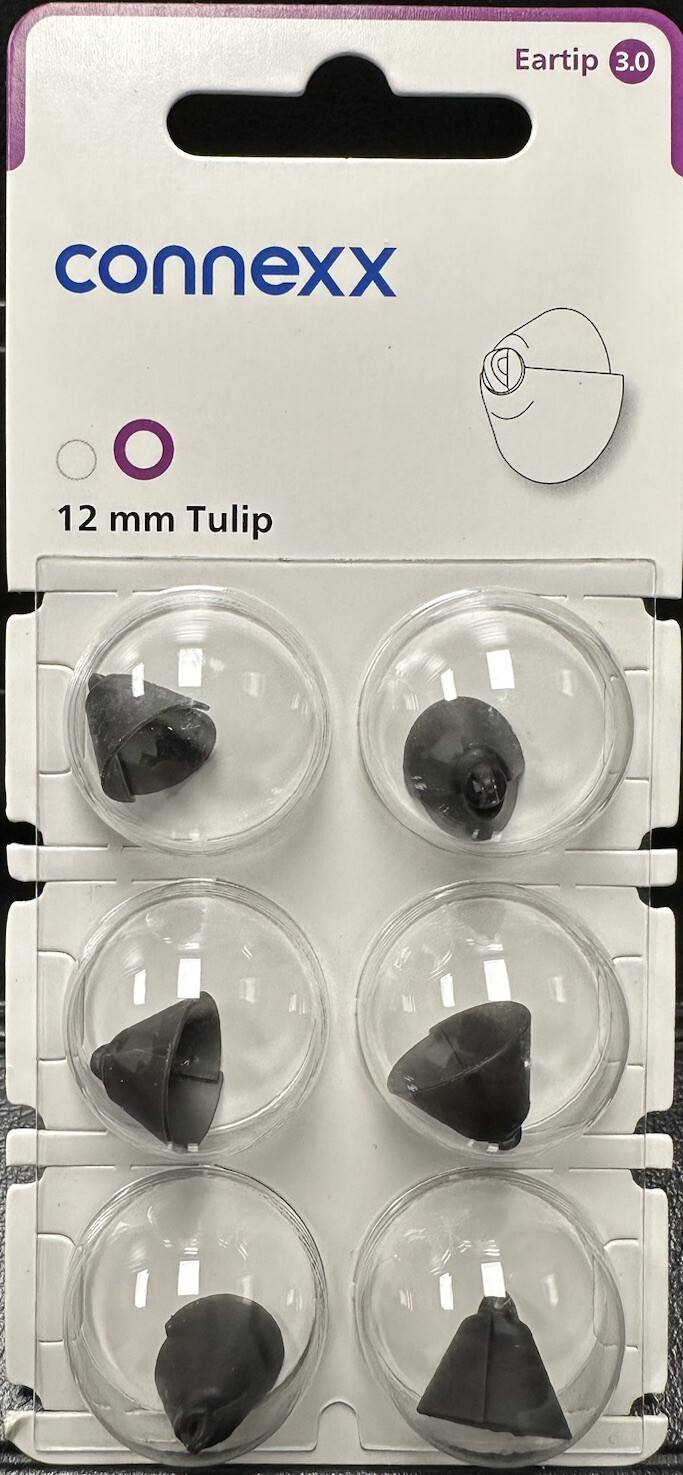 2 Pack 12mm Tulip Connexx 3.0 Eartip Dome. Fits Signia Rexton Widex Miracle Ear.