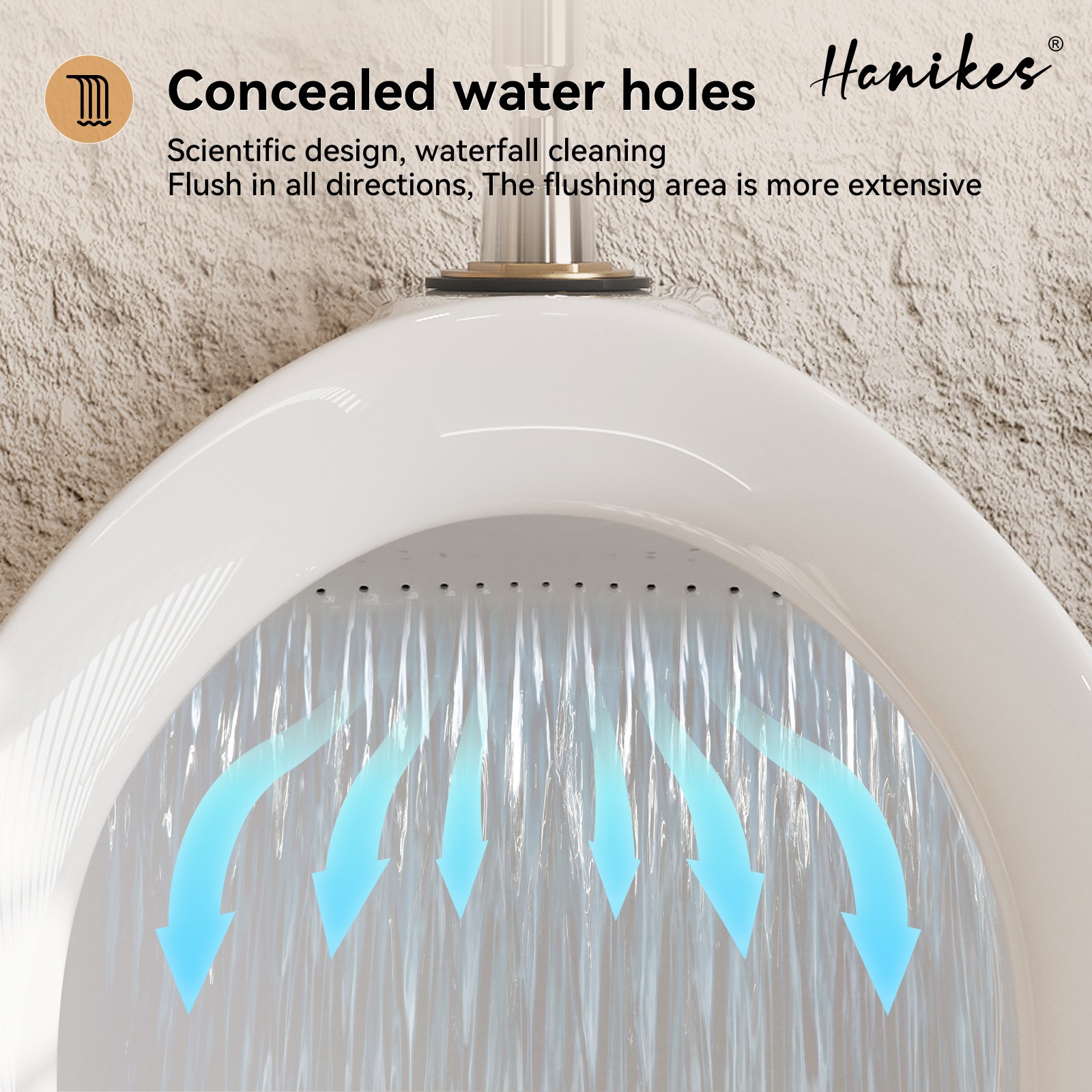 Hanikes UR-480 Round 0.125 GPF High-Efficiency Urinal with Top Spud in White