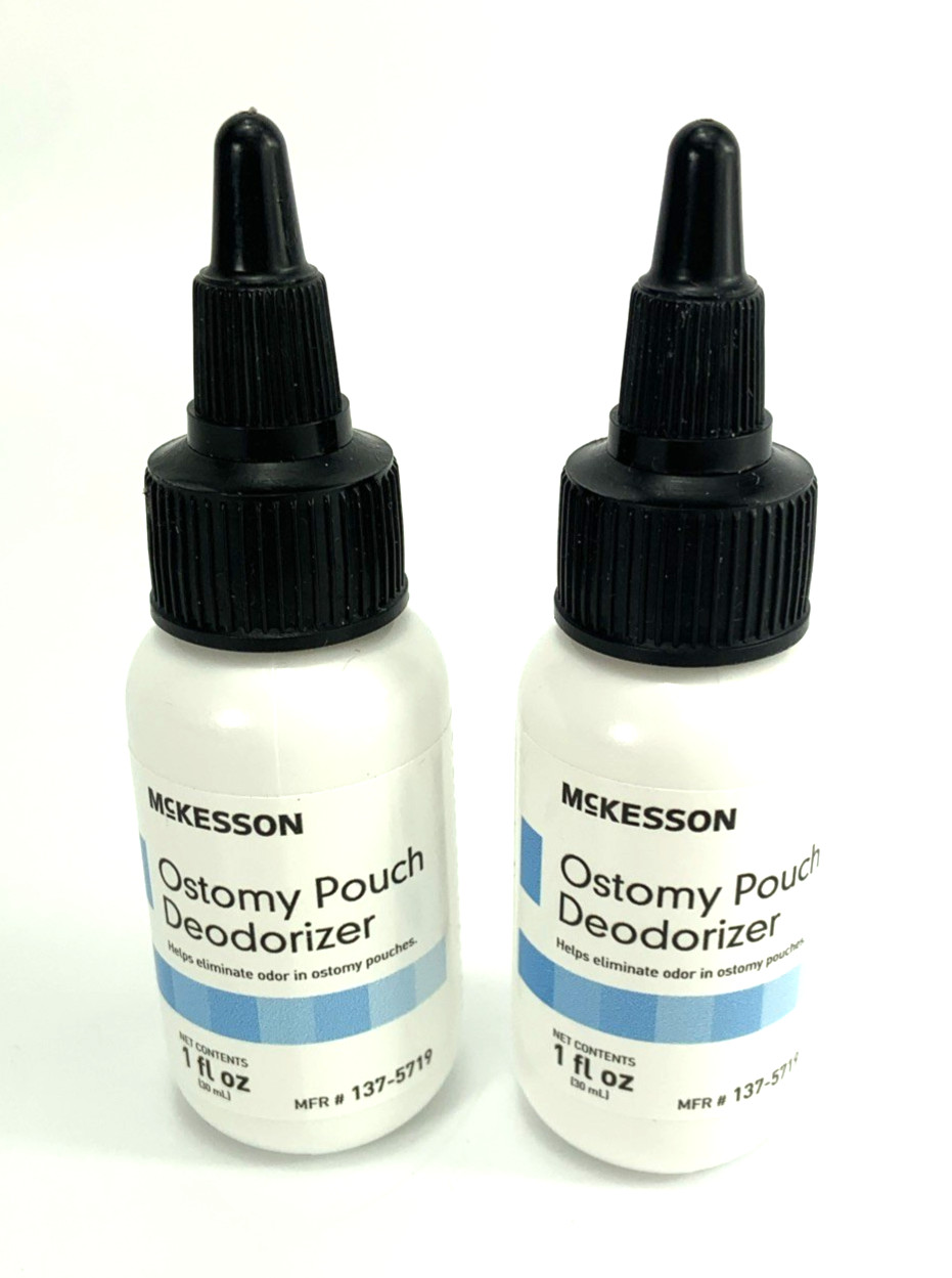 2 Pk McKesson 137-5719 Ostomy Pouch Deodorizer 1 oz. Puff Bottles