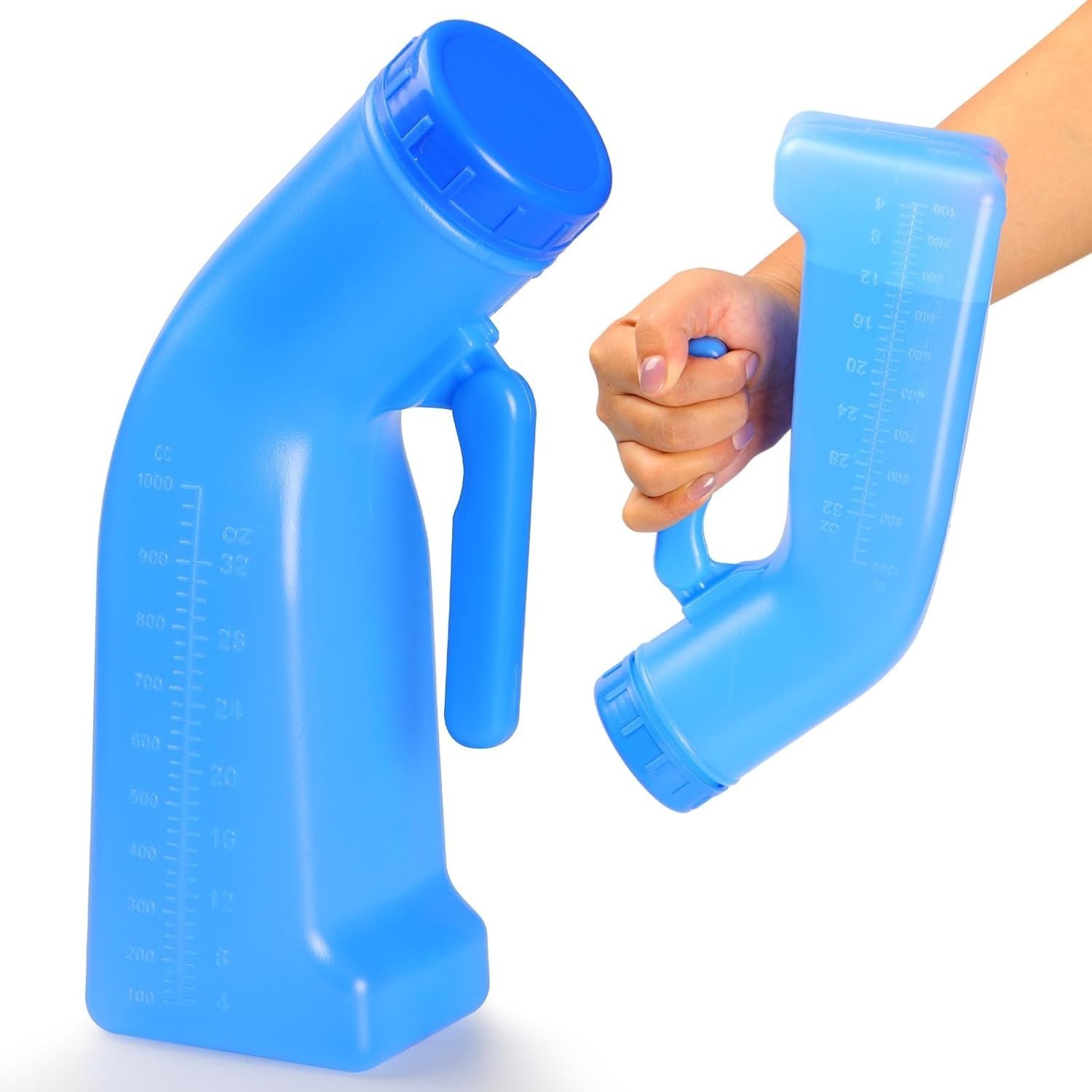 Portable Male Urinal Bottle 1200ml Plastic Bedside Pee Bottle with Screw Lid