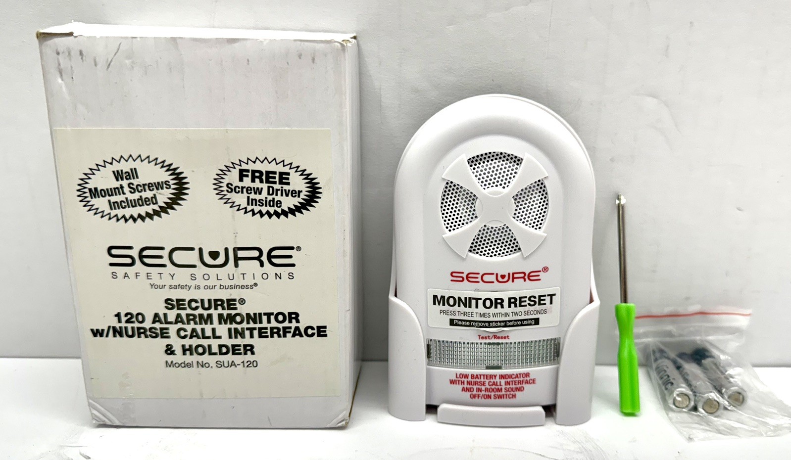 Secure 120 Bed Alarm with Nurse Call Interface & Holder for Elderly Adults OB