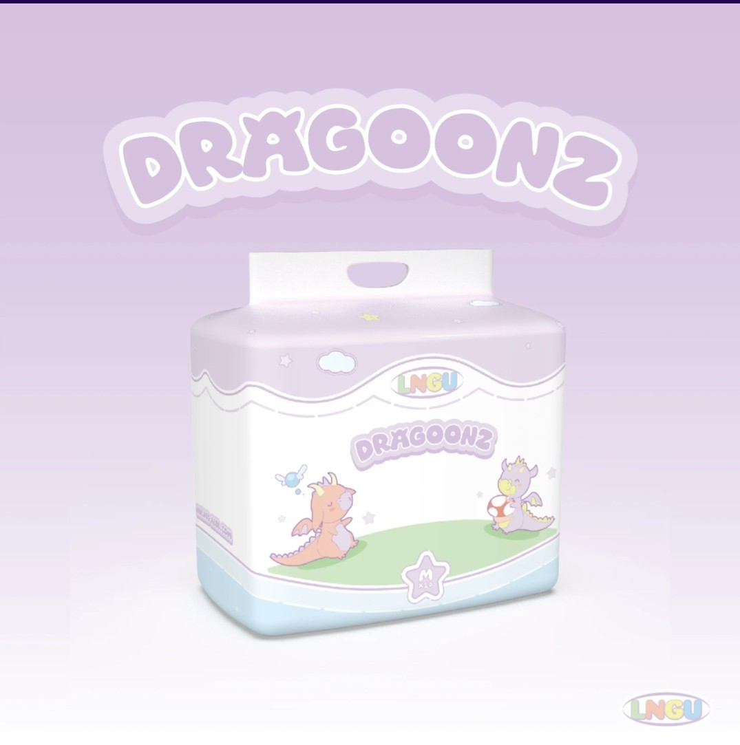 New LNGU Big Dragoonz Lot of 2 ABDL Adult Diaper Size Large Plastic Backed