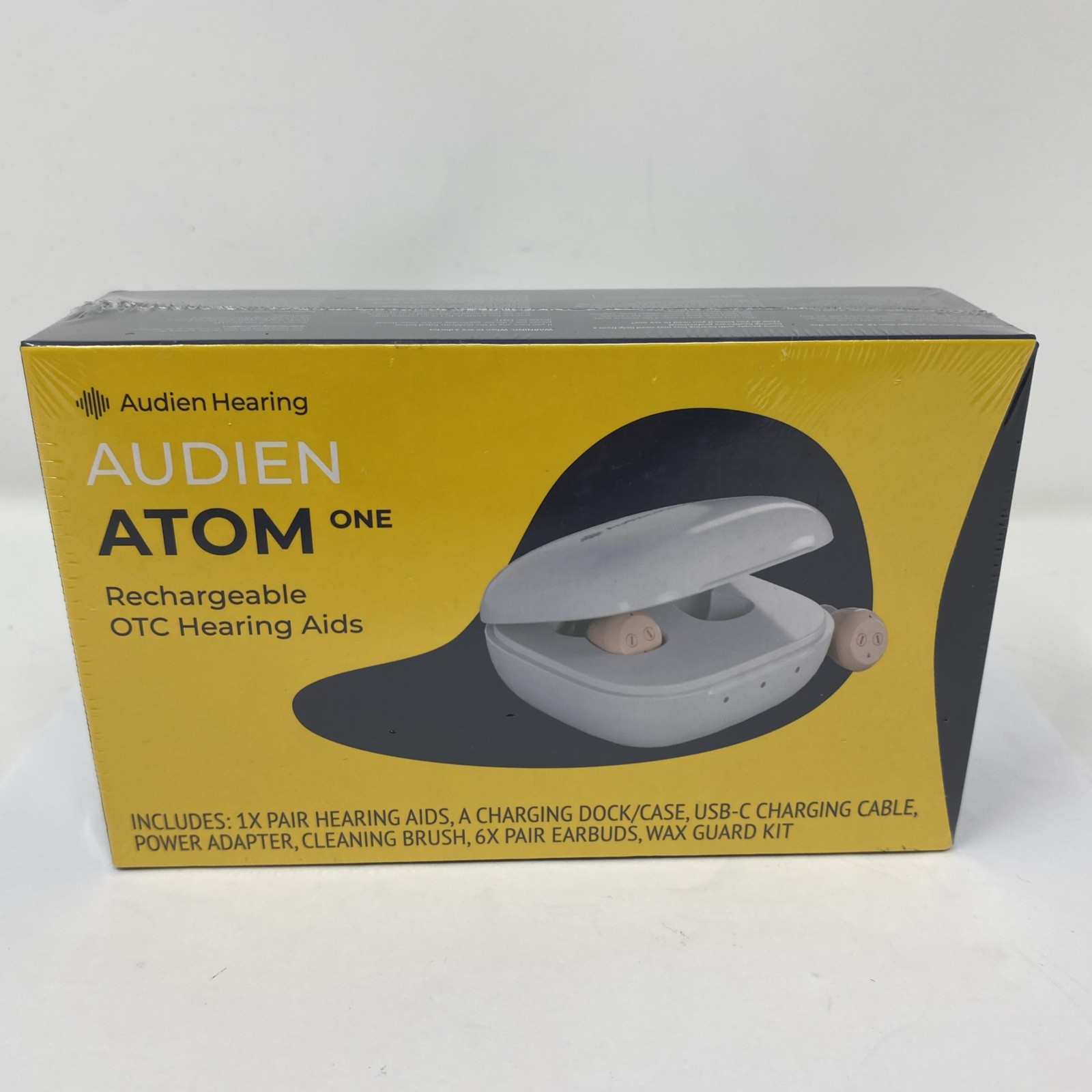 Audien Atom One OTC Hearing Aids Wireless, Rechargeable, Beige SEALED