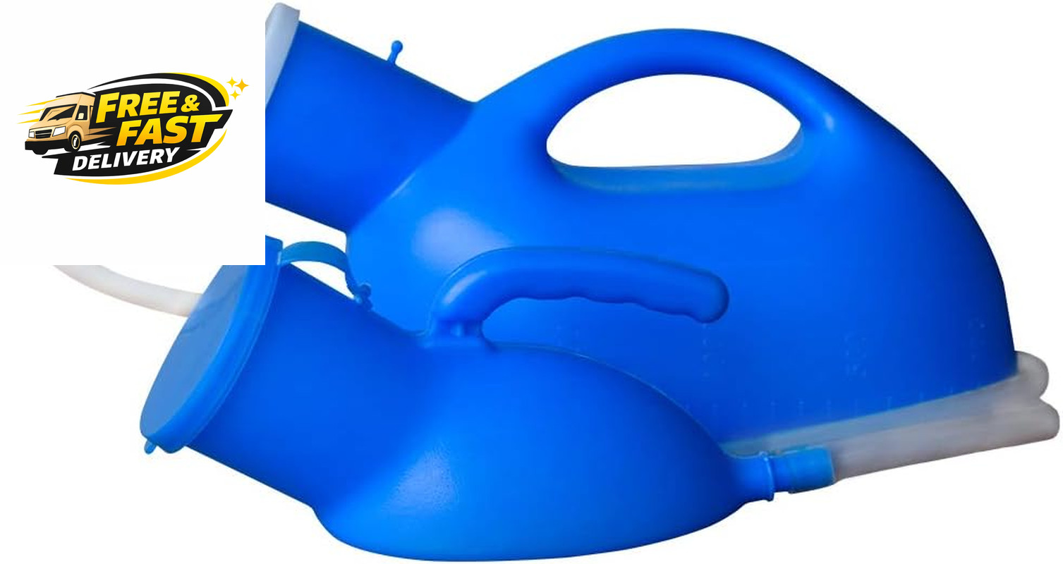 2000Ml Portable Urinal for Men, Large Capacity Bedside Urinal with Lid & Tubing,