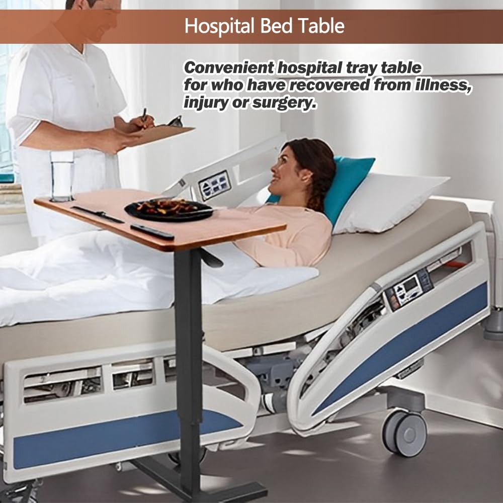 Begyoku Overbed Tablehospital Bed Tablepneumatic Bedside Table Adjustable Over