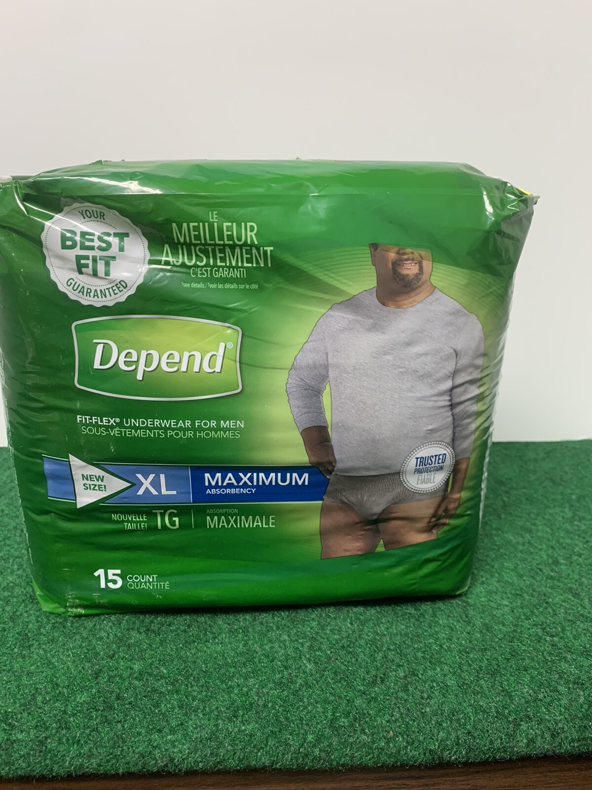 Depend Fit-Flex Underwear For Men-XL -Maximum Absorbency-15 Count