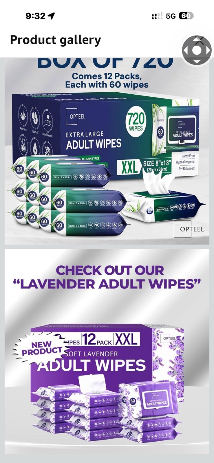 Adult Wipes For Elderly – 8″x13″ Extra Large & Soft Wet Wipes for Adults Bathing