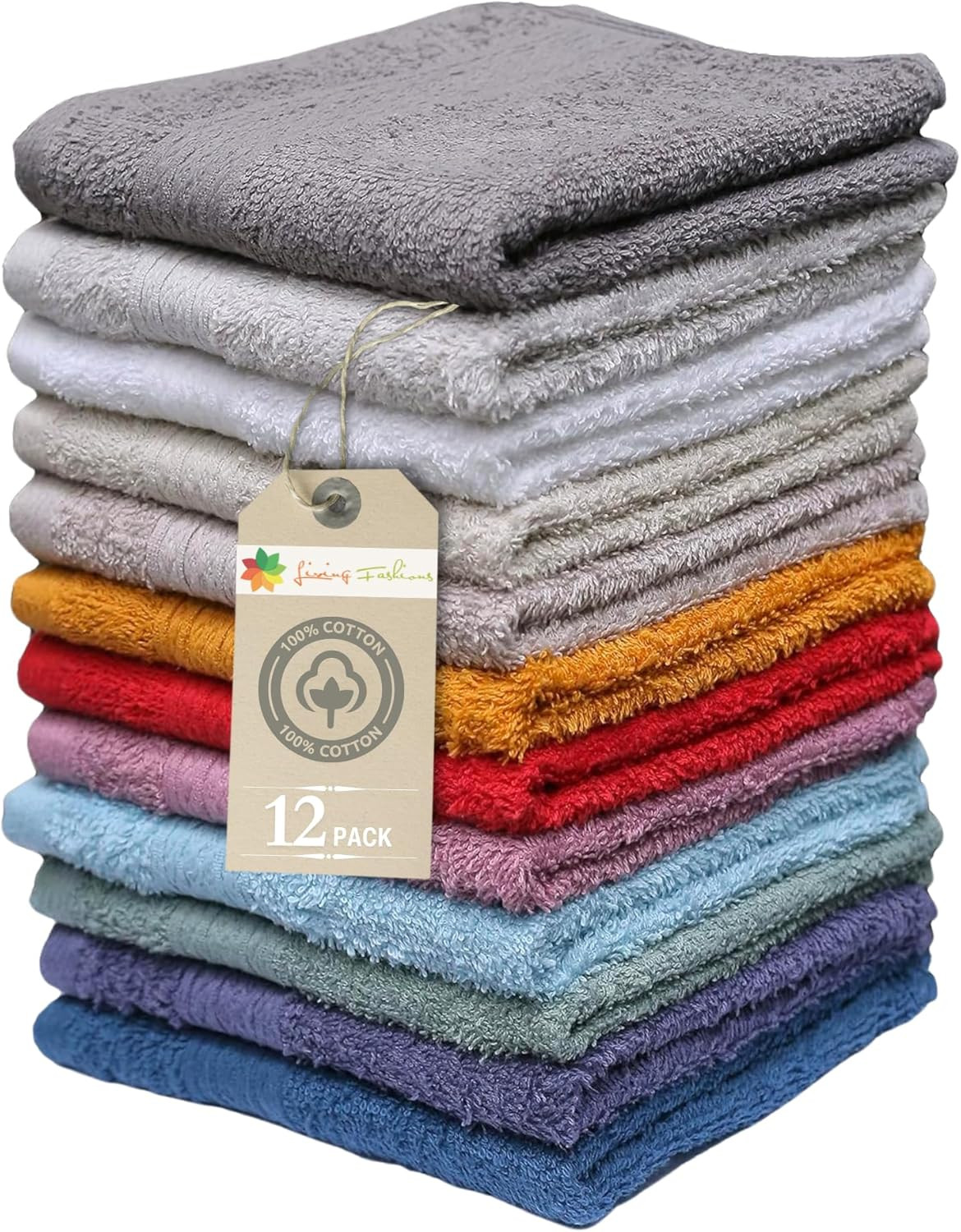Washcloths, 12 Pack, 100% Extra Soft Ring Spun Cotton Wash Cloth, Size 13″ X …