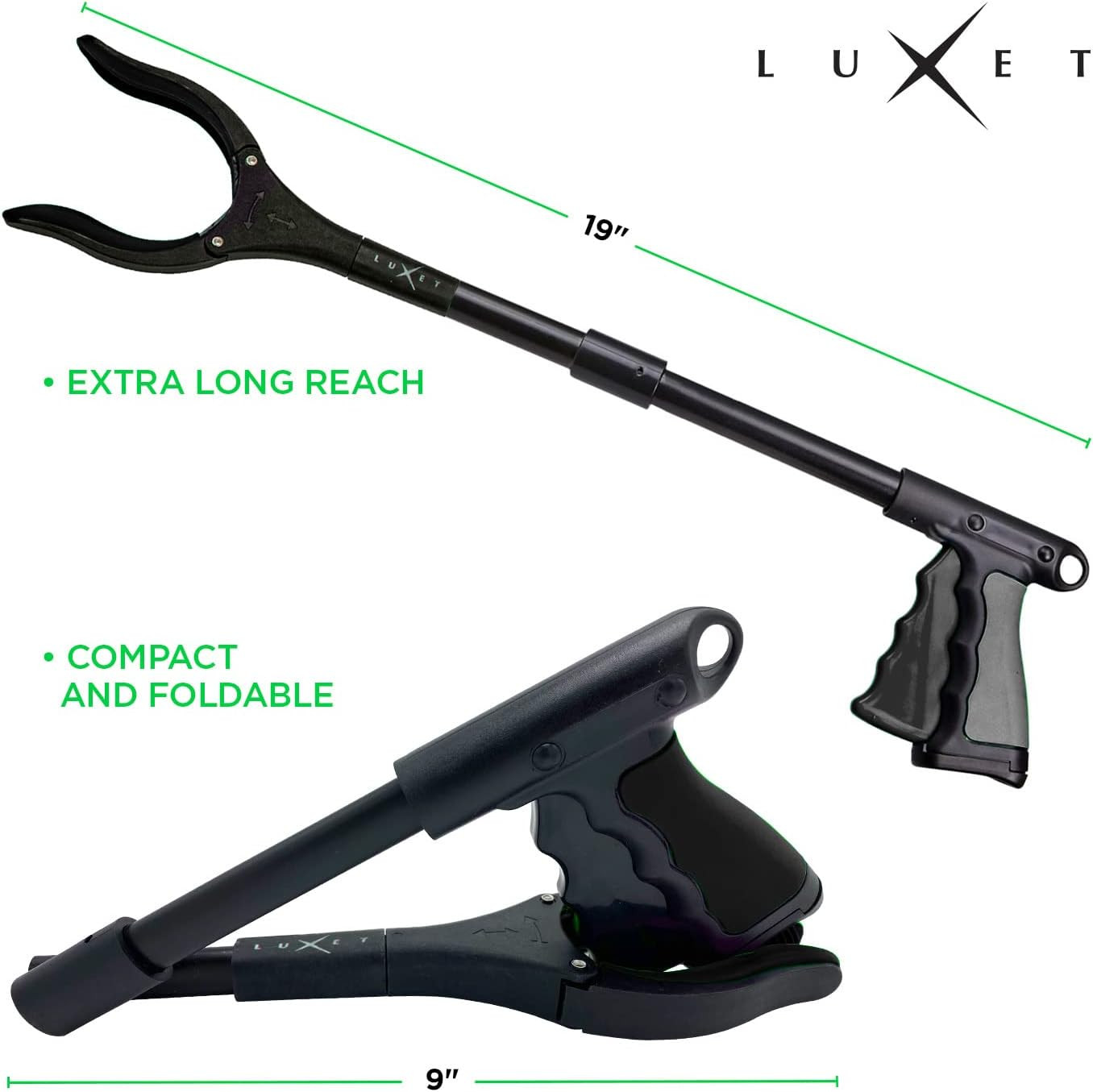 Grabber Tool 19″ Aluminum Magnetic Claw, Rotating Lightweight Foldable Reacher G