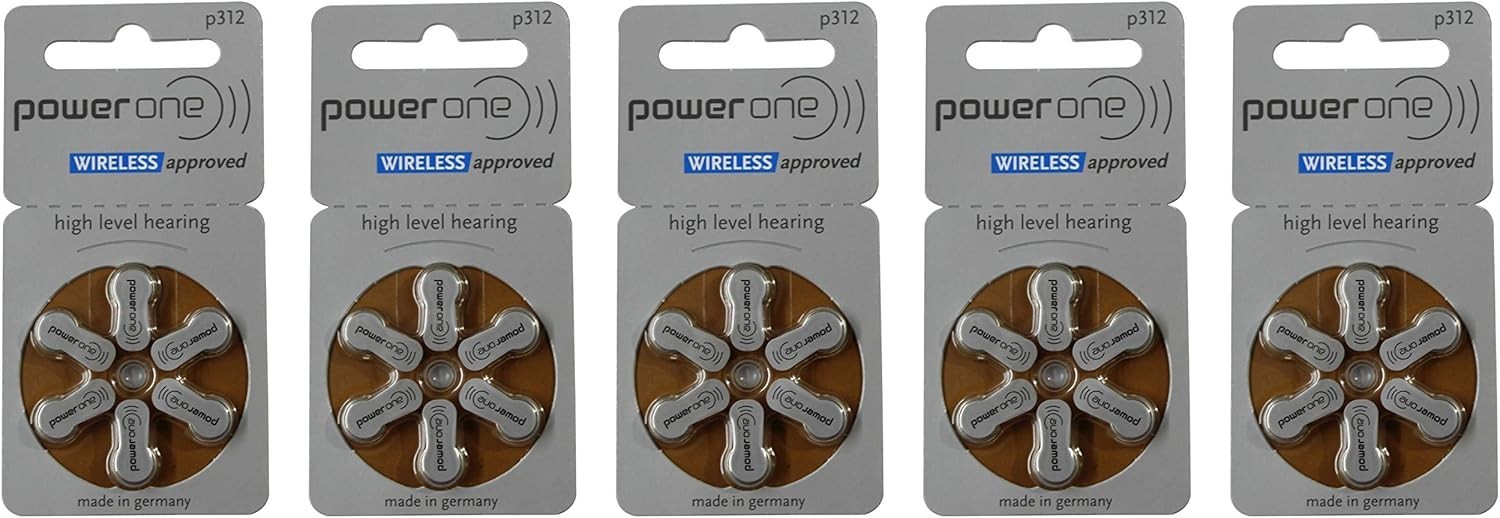 PowerOne Size 312 Hearing Aid Batteries – 30 Count for Unmatched Sound Clarity