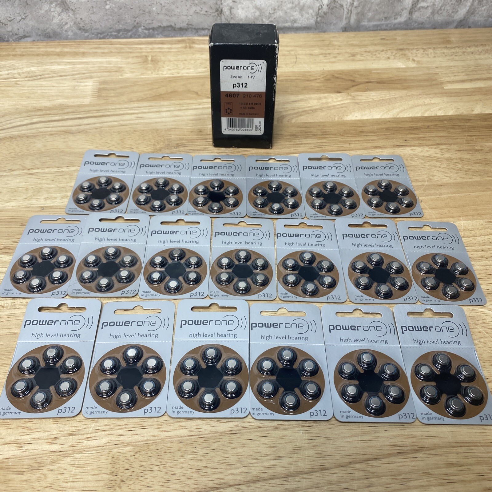 BRAND NEW [LOT OF 174] – PowerOne p312 Hearing Aid Batteries – 2021 Exp