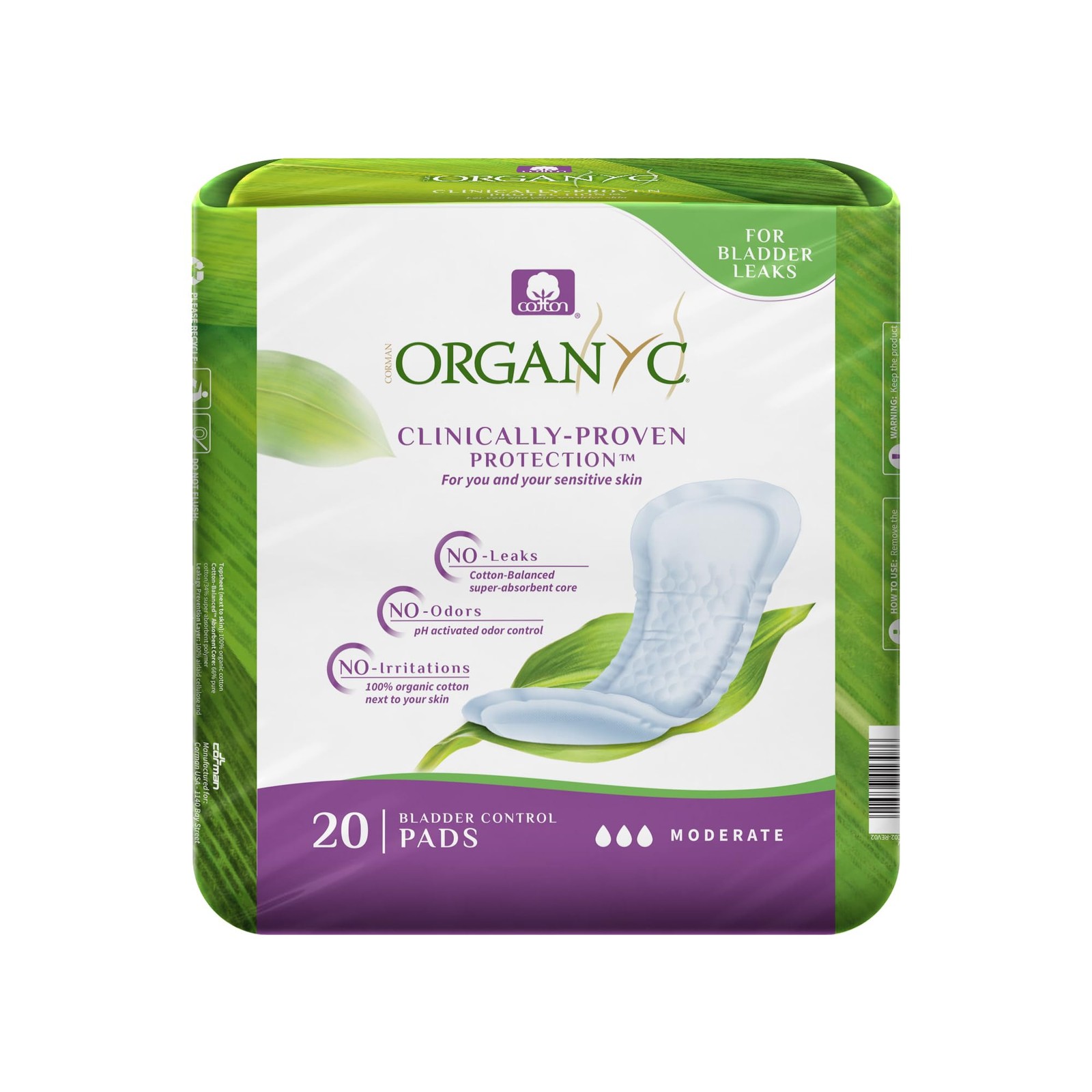 – 100% Organic Cotton Inside and Out Incontinence Pads for Bladder Leaks – Ce…