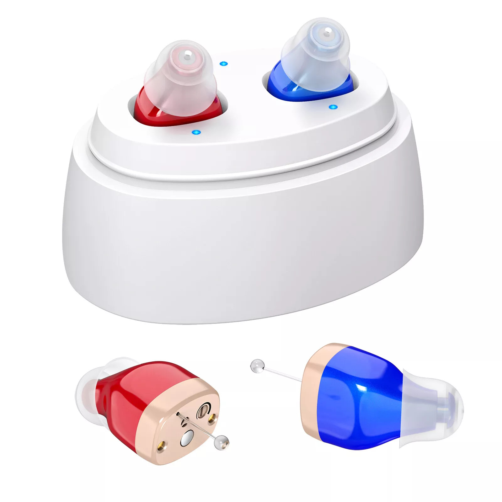 A Pair MiNi Digital Invisible Rechargeable Hearing Aids CIC Sound Voice Amplifie