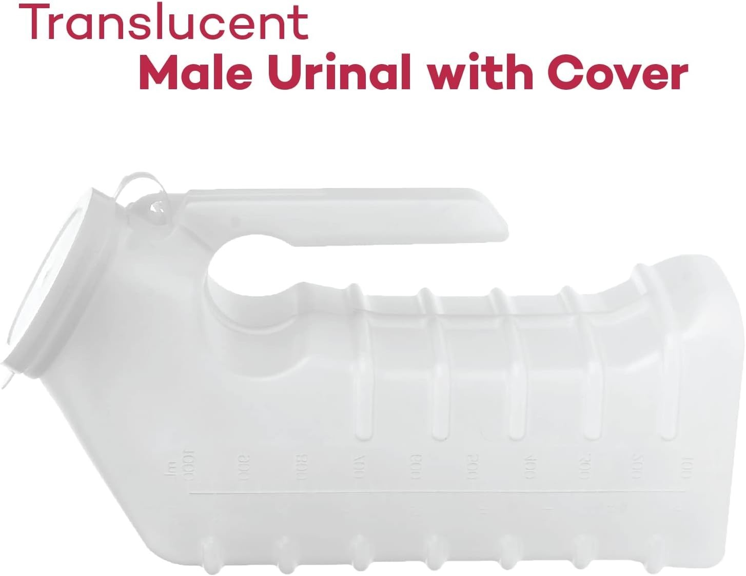 Male Urinal – Spill Proof Cover, Bulk – 48 Count, 1000 cc | Transparent Polye…