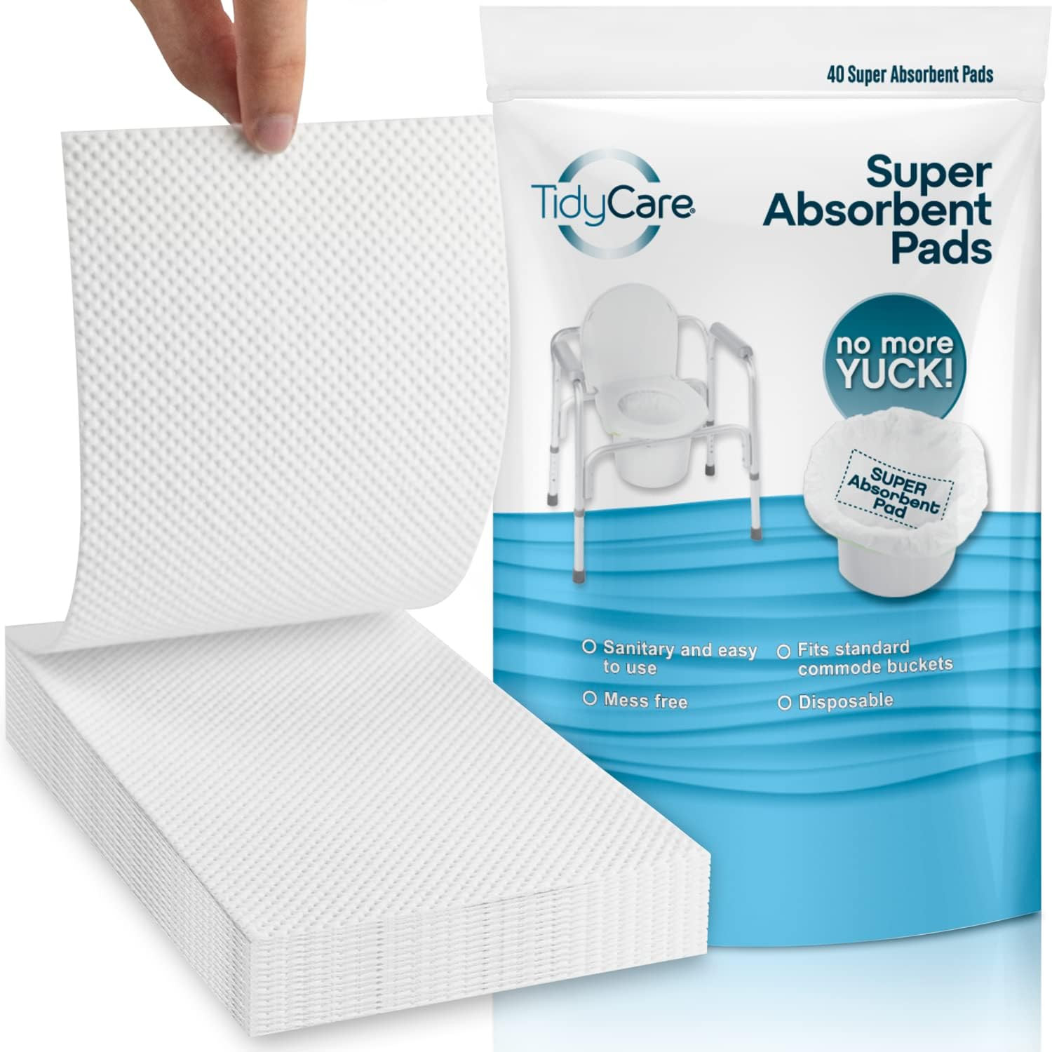 Bedside Commode Absorbent Pads for Portable Toilet Chair Bucket and Bedpan | Val