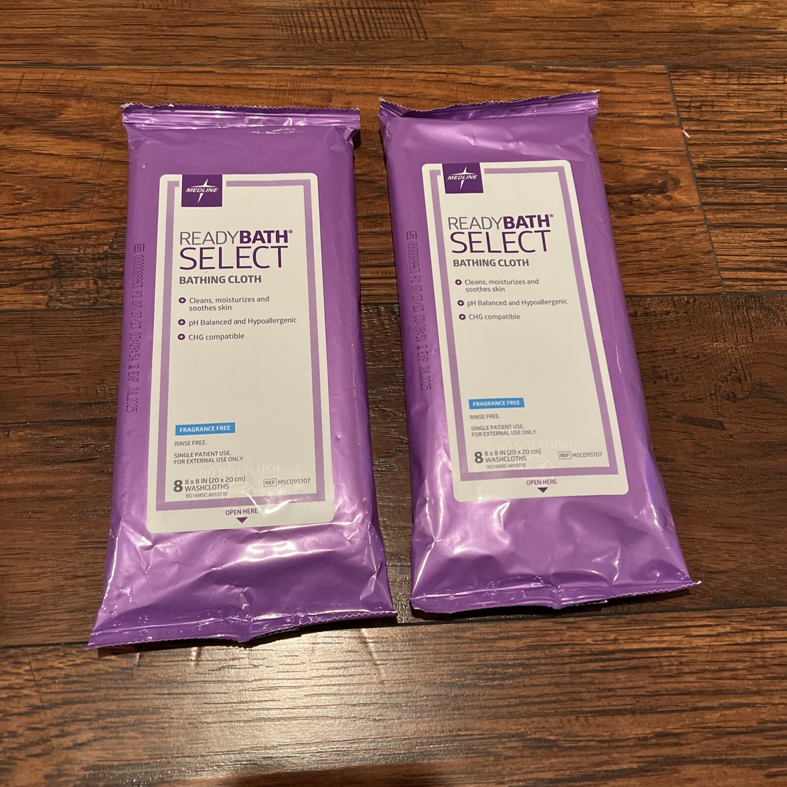 (Lot of 2) Ready Bath Select Antibacterial Bathing Cloth – 8 Washcloths Per Pack