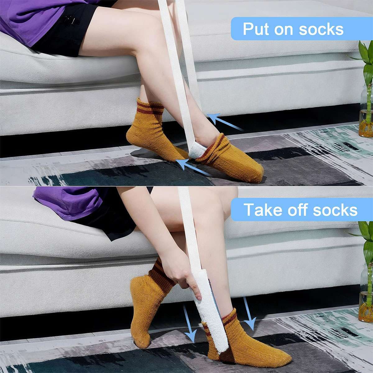 Sock Aid Sock Helper Puller Easy On Off Pulling Assists for Elderly Pregnant new