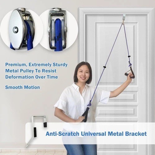 Shoulder Pulley for Physical Therapy, Pulleys Metal Bracket, Blue
