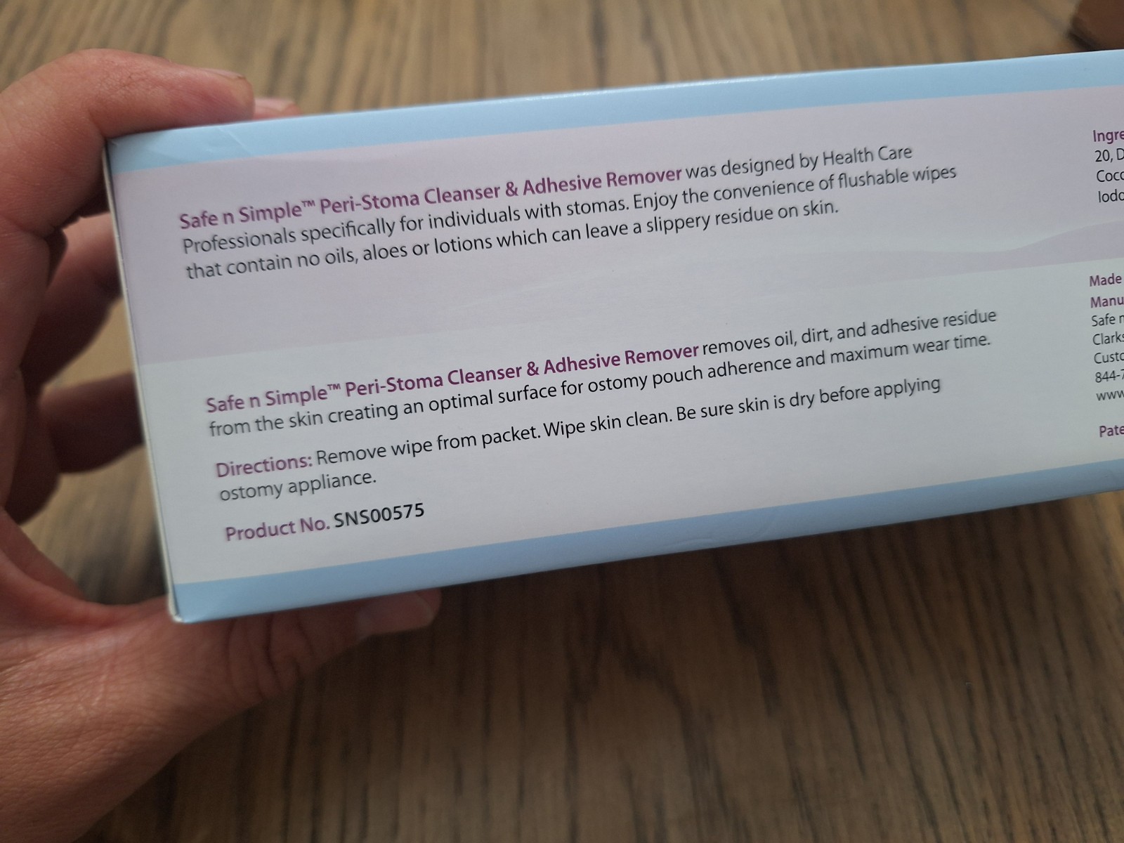 SAFE N SIMPLE PERI-STOMA CLEANSER & ADHESIVE REMOVER 75 WIPES SNS00575 6 BOXES
